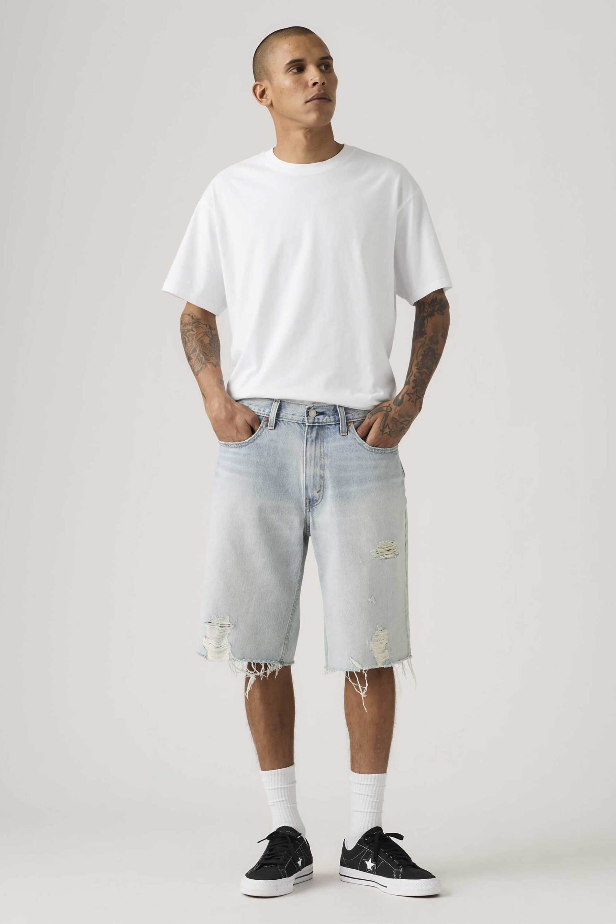 Levi's® ανδρική denim βερμούδα πεντάτσεπη Loose Fit "469™" - 394340155 Denim Blue Ανοιχτό