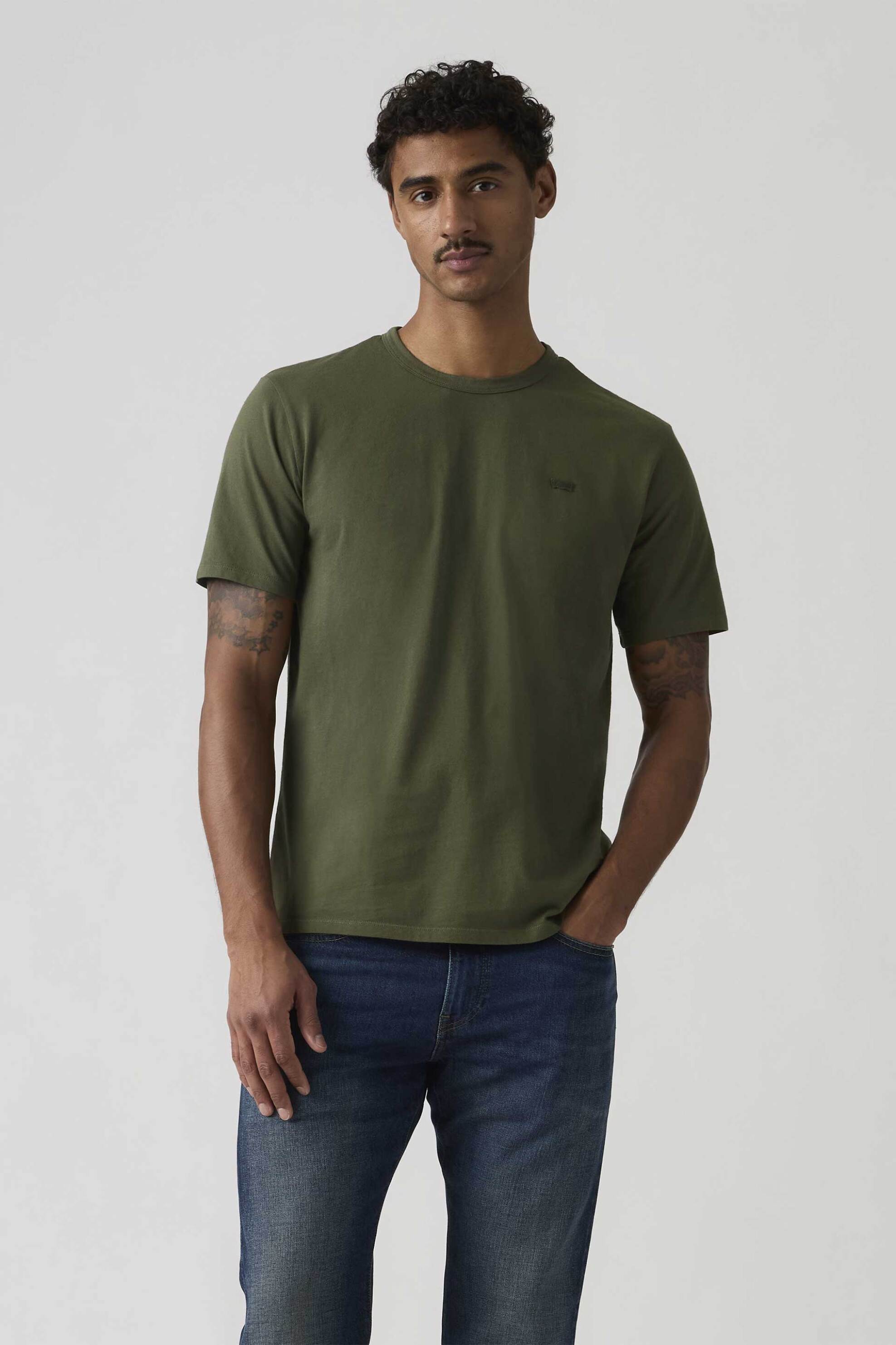 Levi's® ανδρικό T-shirt με λογότυπο Standard Fit "Original" - 005GX0011 Χακί