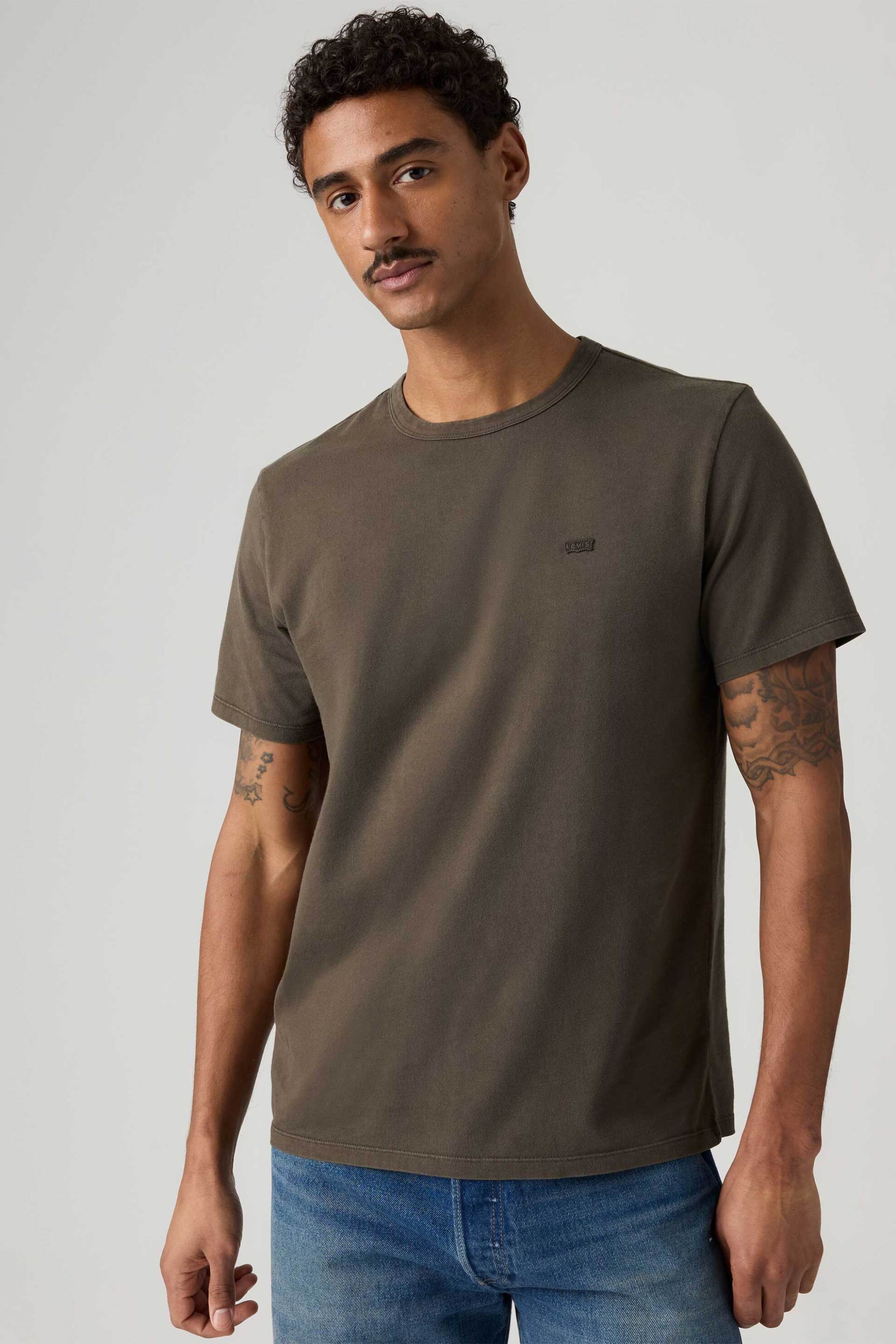 Levi's® ανδρικό T-shirt με λογότυπο Standard Fit "Original" - 005GX0021 Καφέ