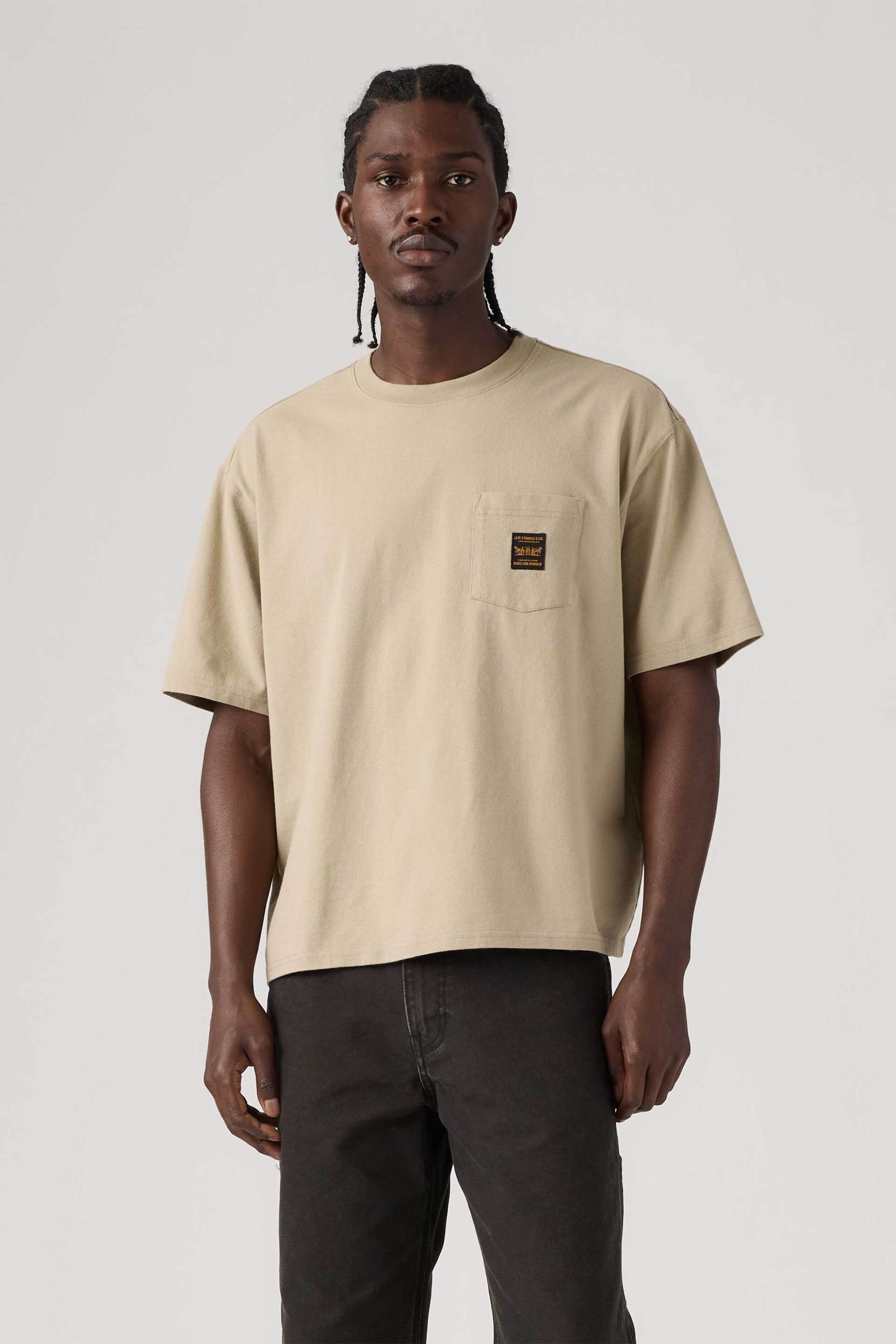 Levi's® ανδρικό T-shirt Loose Fit "Workwear Pocket" - 008AB0001 Μπεζ