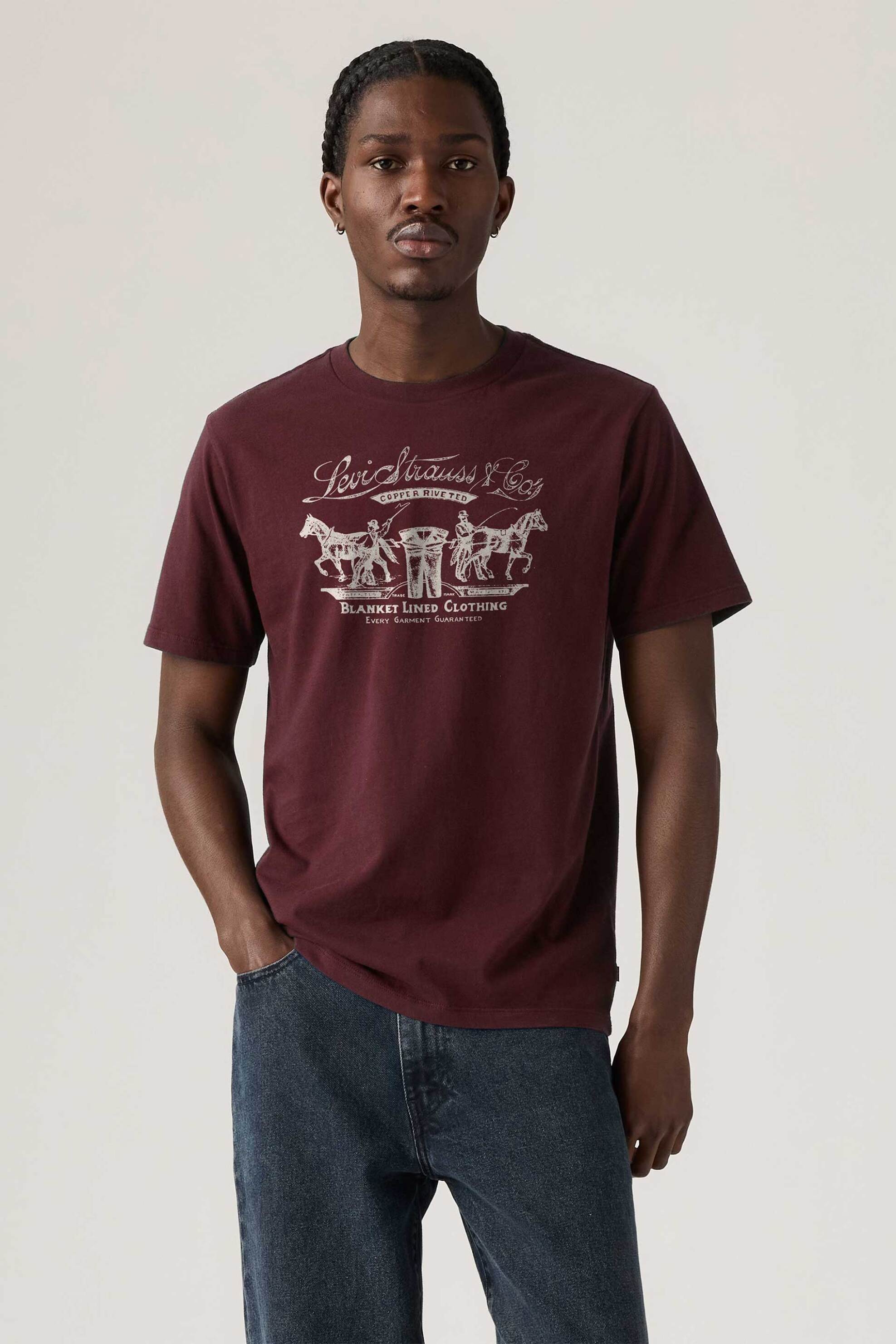 Levi's® ανδρικό T-shirt με print Standard Fit "Classic Graphic" - A28230356 Μπορντό