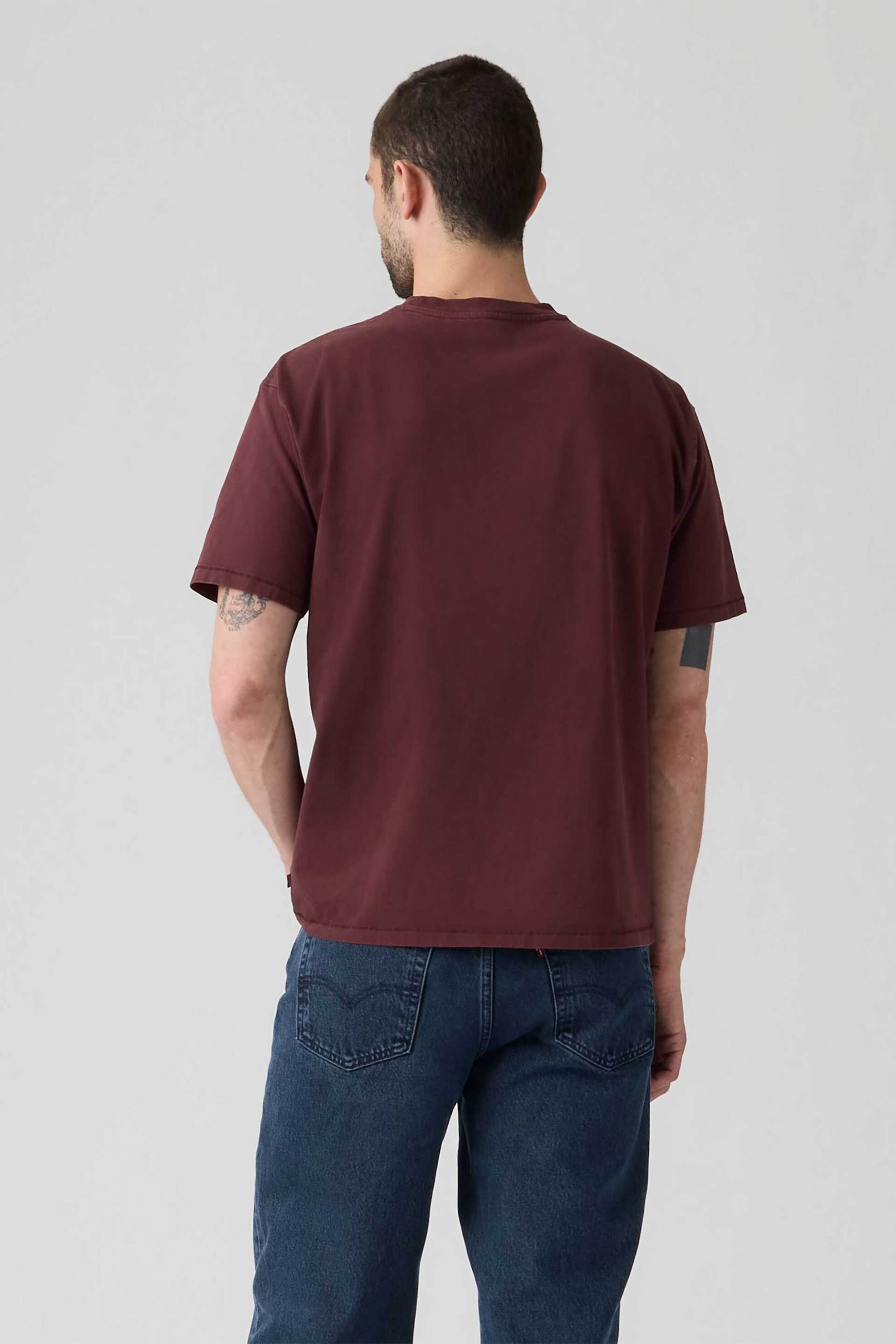 Levi&Apos S Ανδρικό T-Shirt με Λογότυπο Relaxed Fit Authentic Red Tab - A06370224 Μπορντό