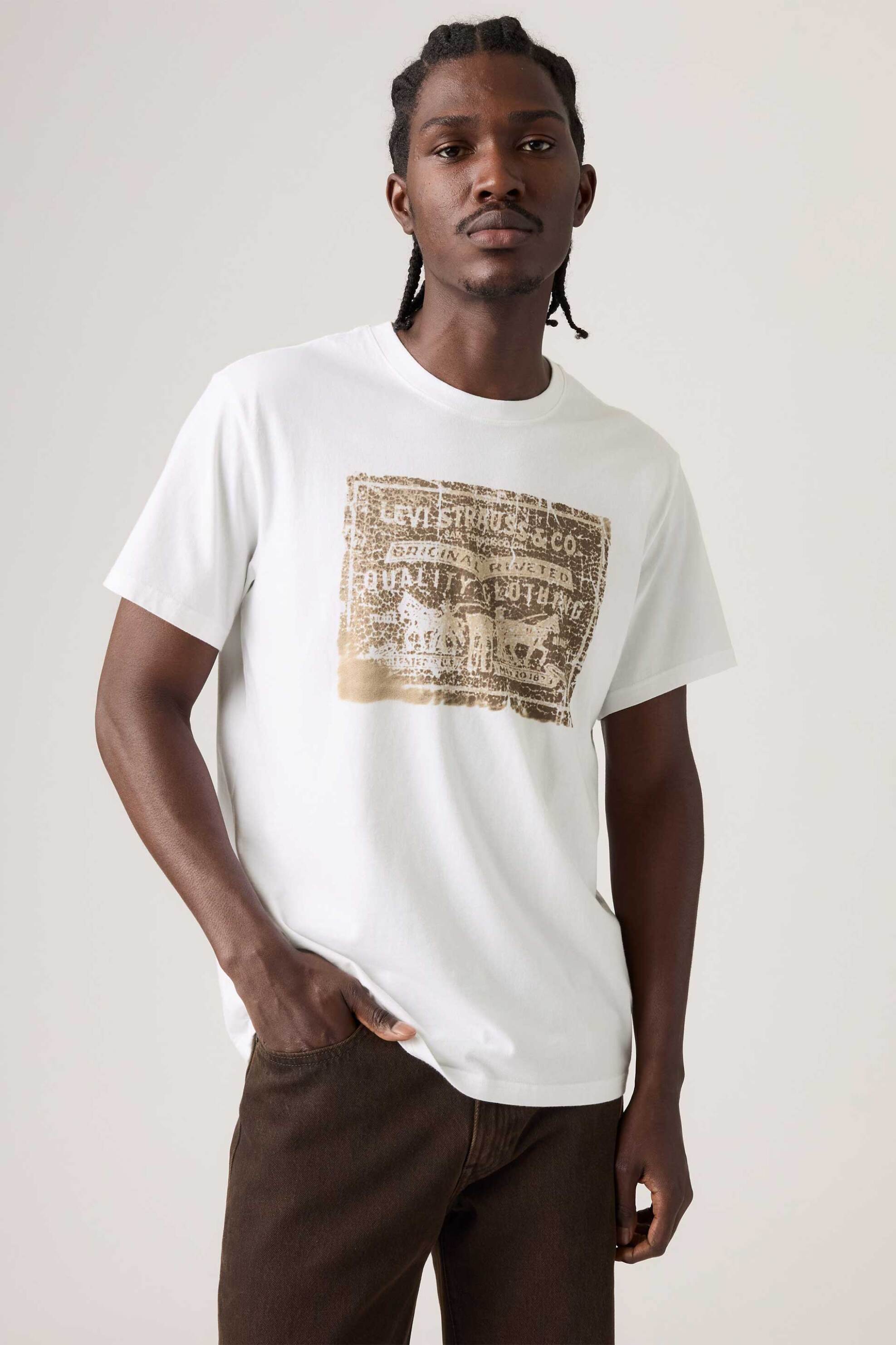 Levi's® ανδρικό T-shirt με print Relaxed Fit "Graphic" - 161432608 Λευκό