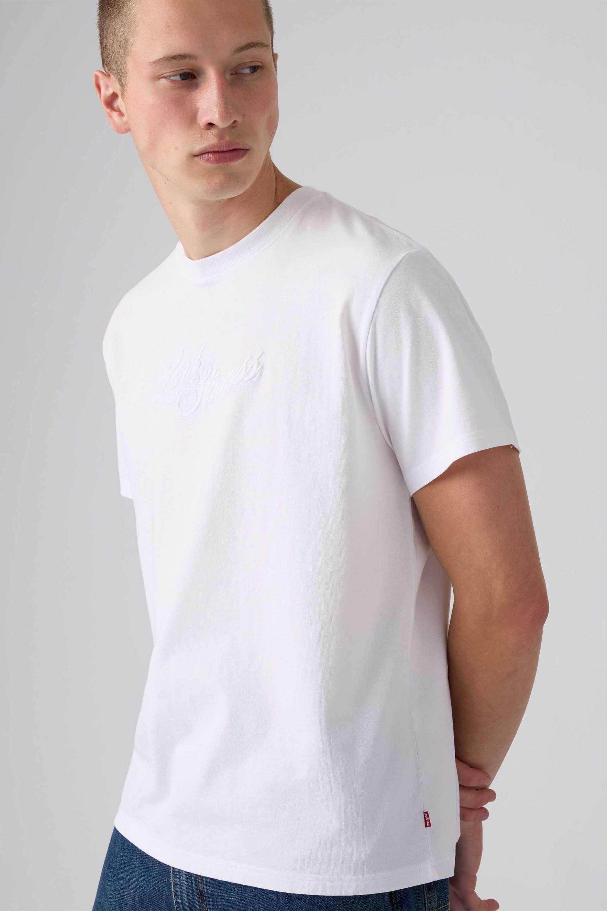 Levi's® ανδρικό T-shirt με ανάγλυφο λογότυπο Relaxed Fit - 161432613 Λευκό