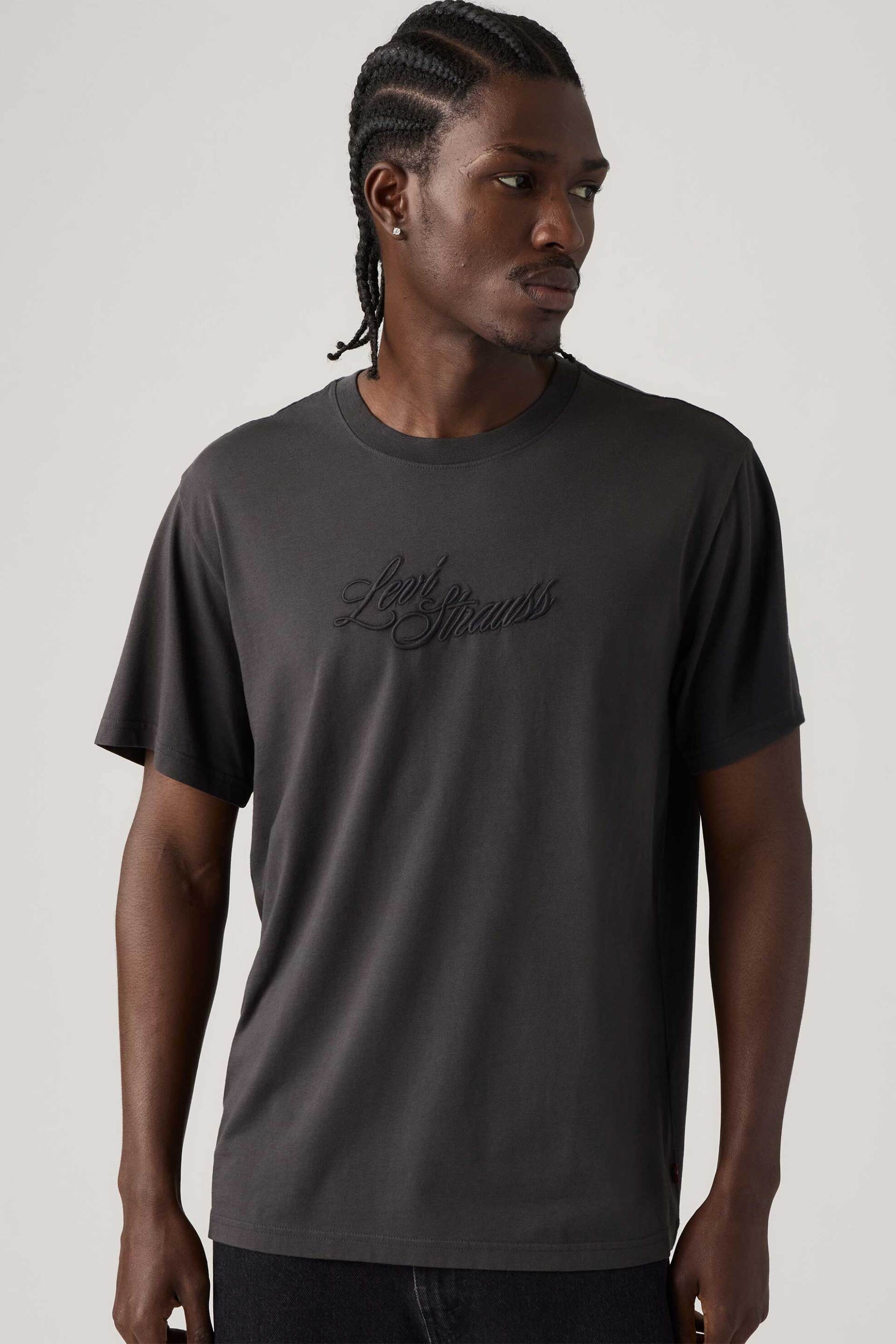 Levi's® ανδρικό T-shirt με ανάγλυφο λογότυπο Relaxed Fit - 161432623 Ανθρακί