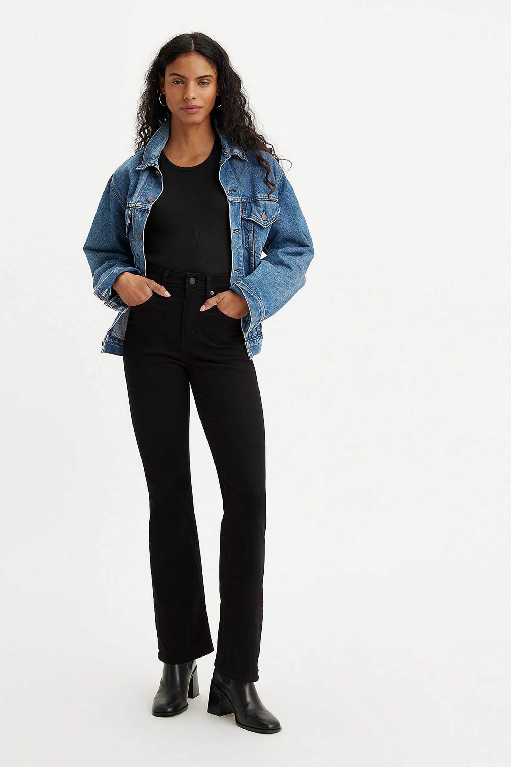 Levi's® γυναικείο τζιν παντελόνι 725™ High Rise Bootcut - 187590032 Μαύρο