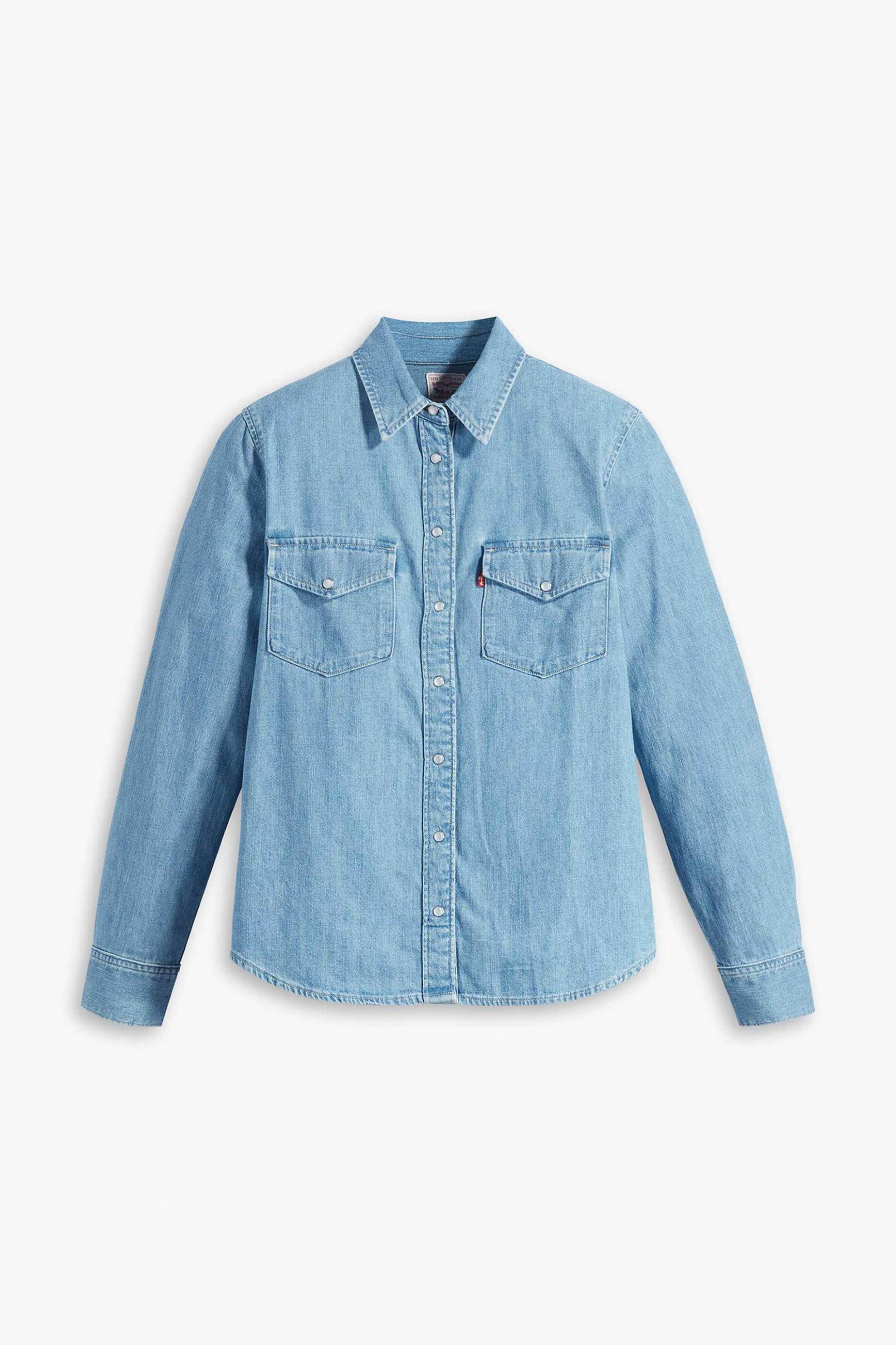 Levi&Apos S Γυναικείο Denim Πουκάμισο με Τσέπες Standard Fit Iconic Western - 167860018 Blue Ανοιχτό