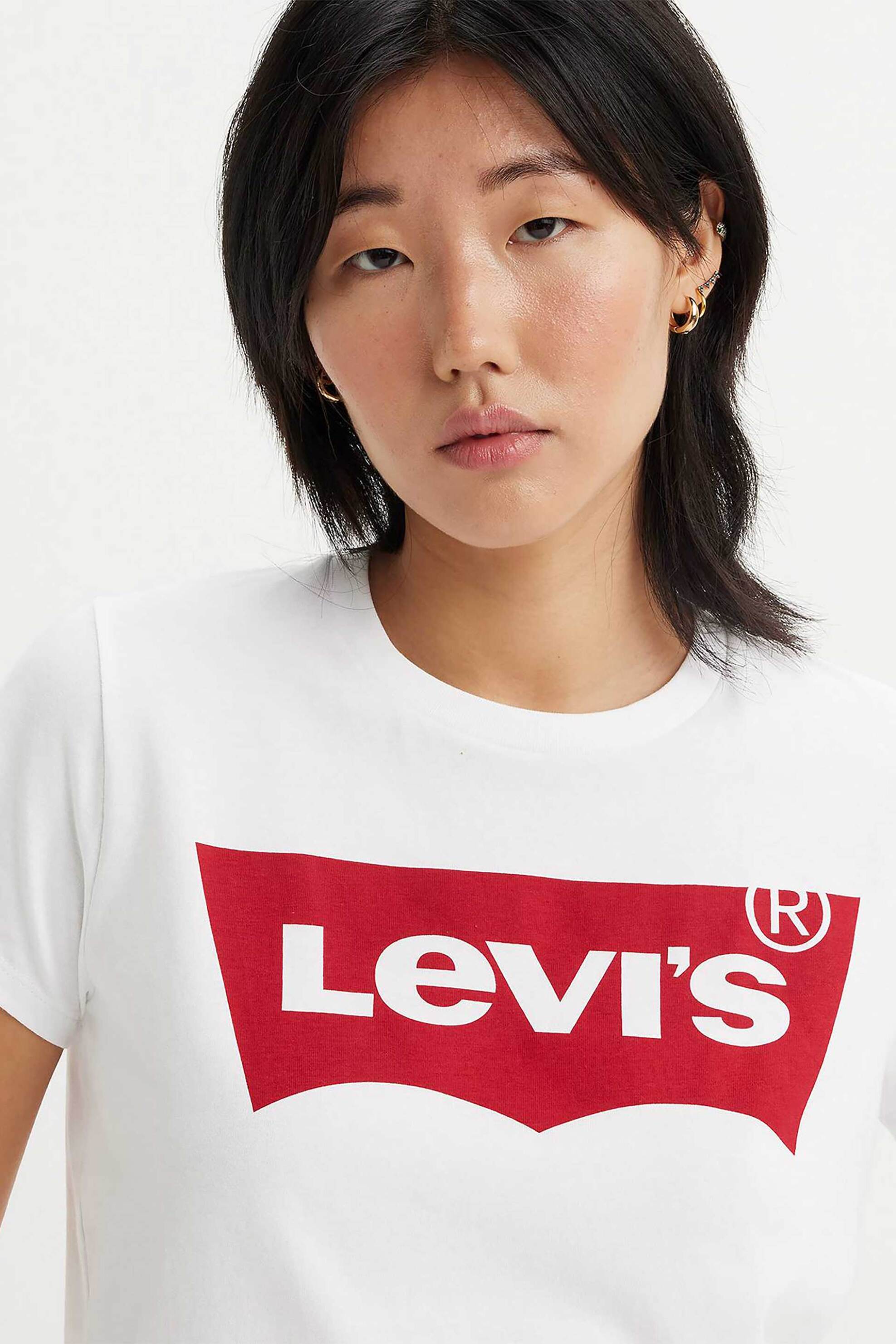 Levi's® γυναικείο T-shirt μονόχρωμο "Perfect Tee" - 173690053 Λευκό φωτογραφία