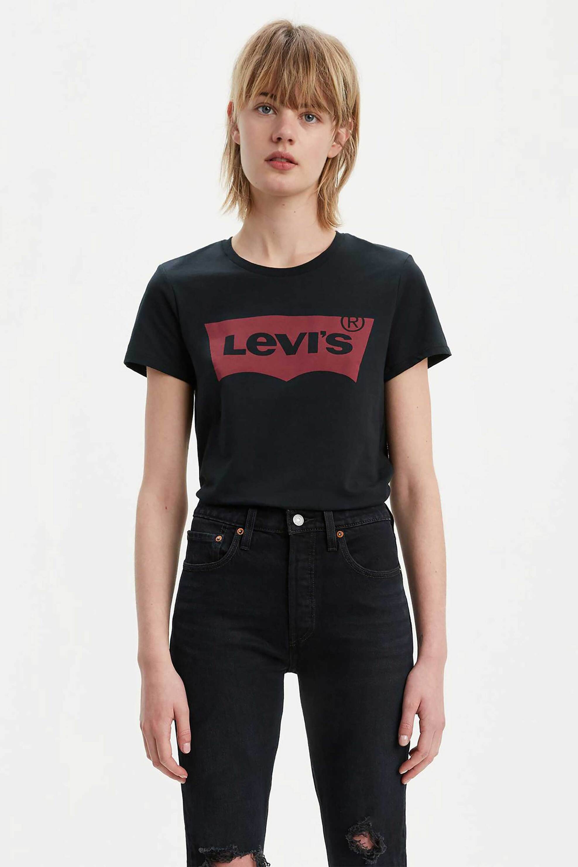 LEVI'S Levi's® γυναικείο T-shirt μονόχρωμο "Perfect Tee" - 173690201 Μαύρο