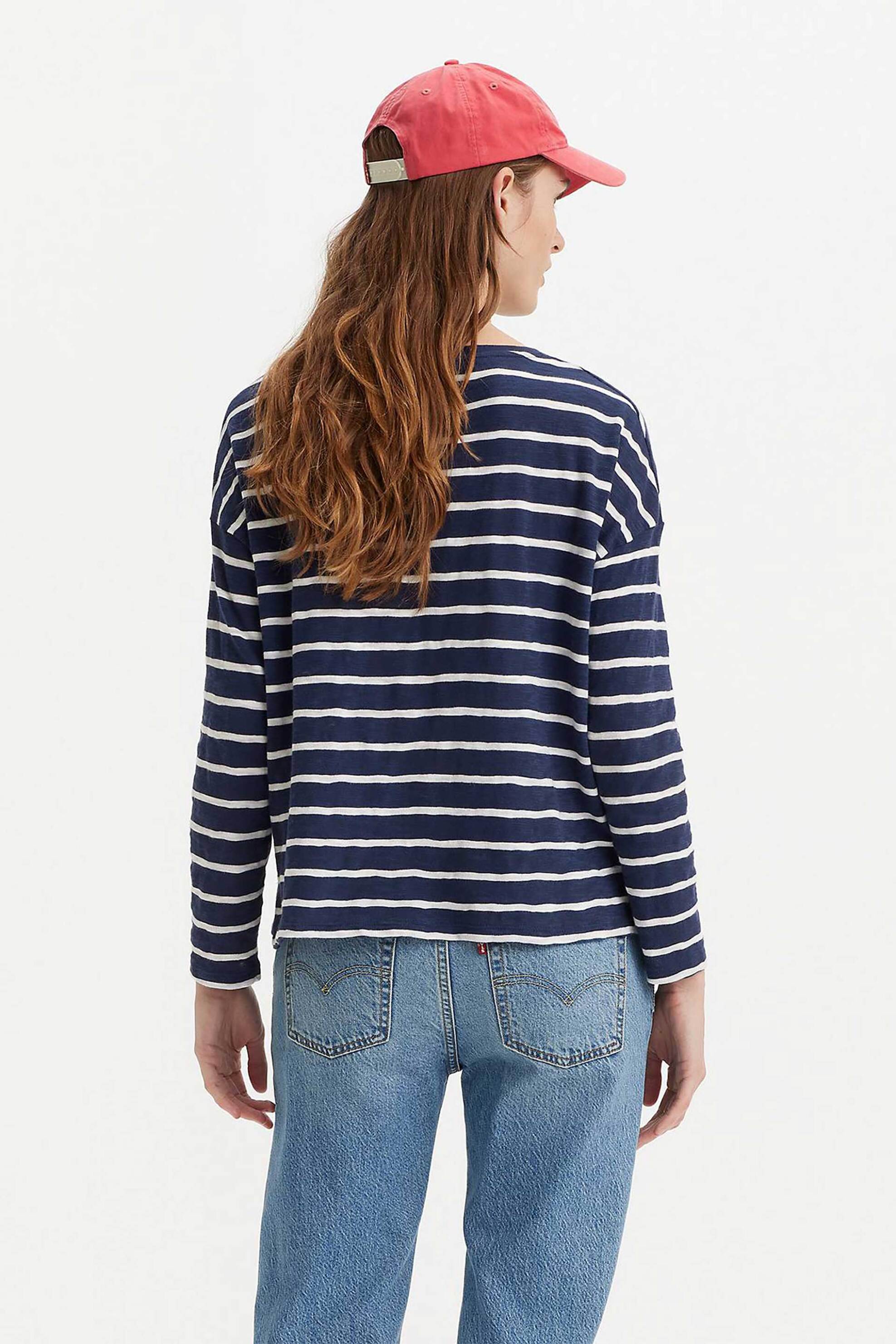 LEVI'S Levi's® γυναικεία μπλούζα ριγέ βαμβακερή "Margot" - A72480005 Μπλε Σκούρο - 2