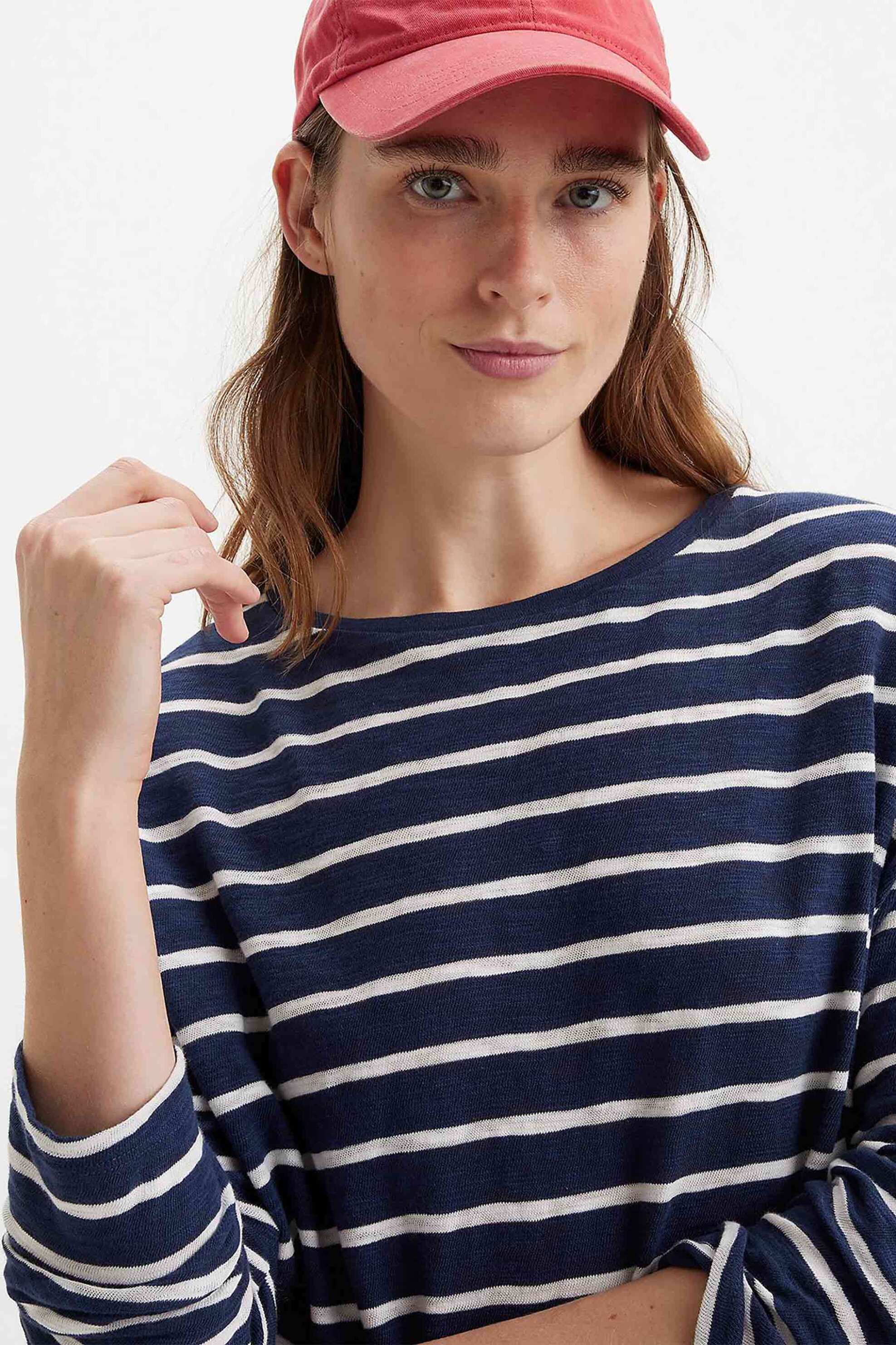 LEVI'S Levi's® γυναικεία μπλούζα ριγέ βαμβακερή "Margot" - A72480005 Μπλε Σκούρο - 3
