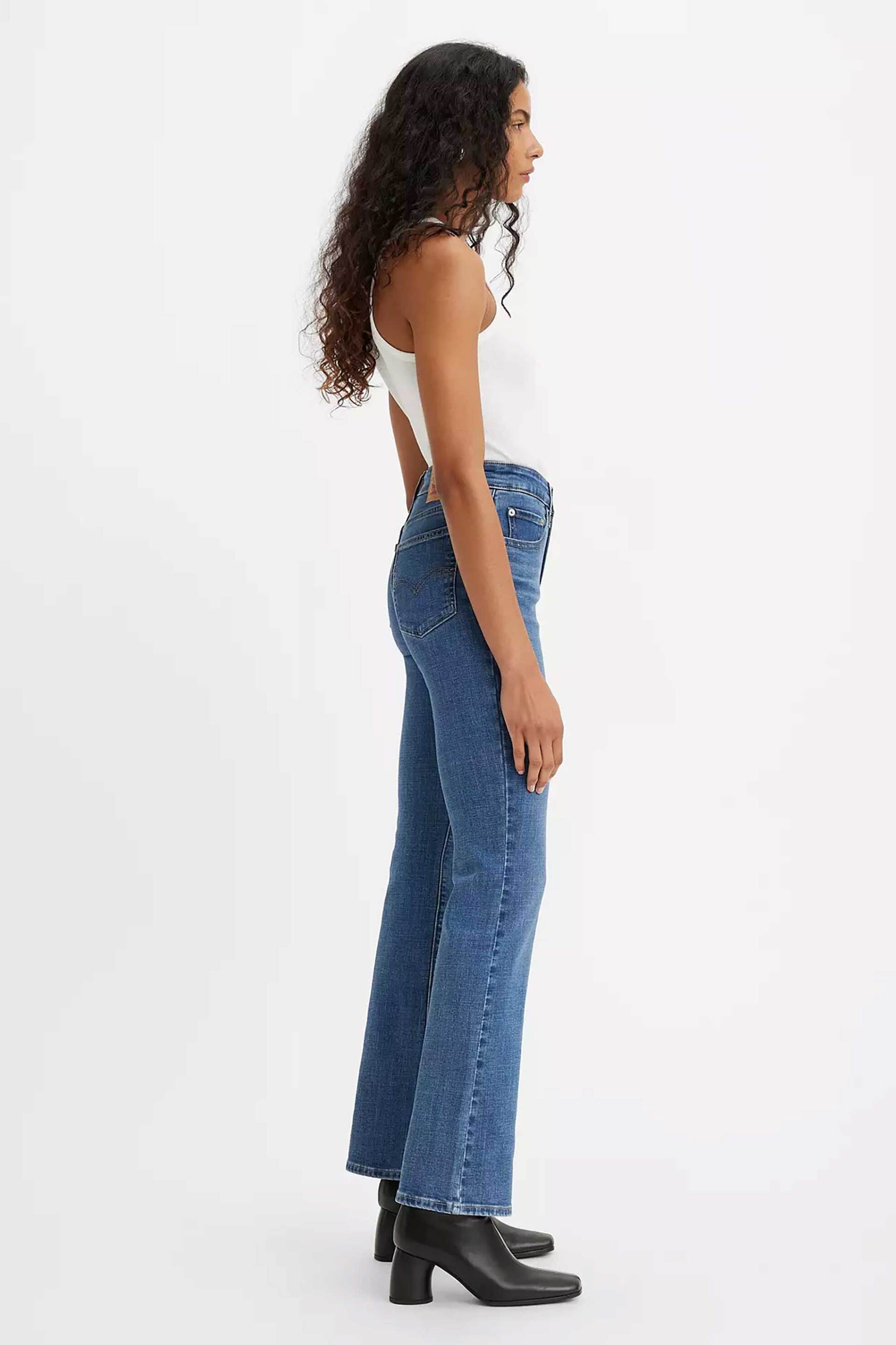 Levi's® γυναικείο τζιν παντελόνι μονόχρωμο πεντάτσεπο με logo patch και label "725™" - 187590054 Denim Blue φωτογραφία
