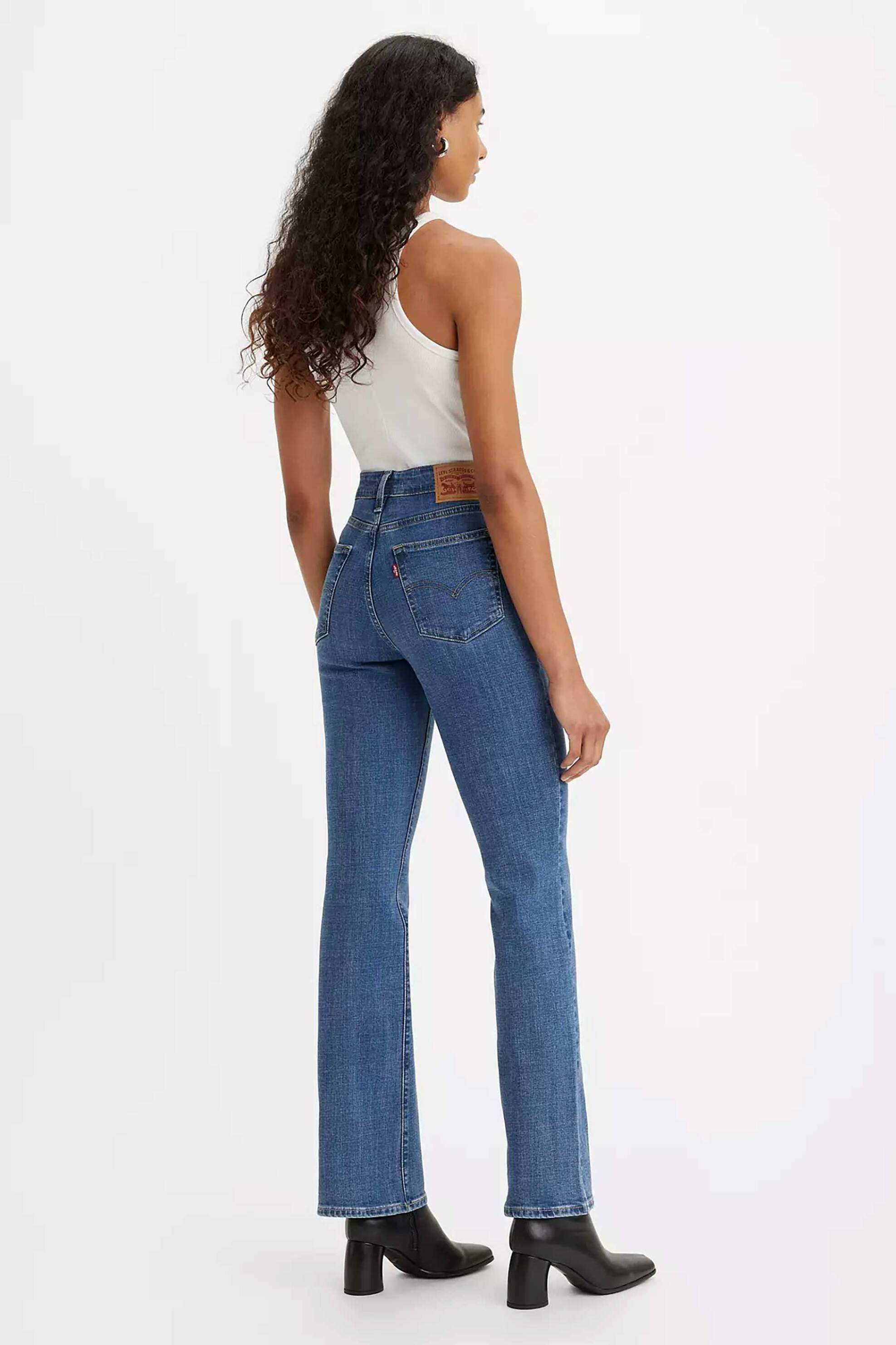 LEVI'S Levi's® γυναικείο τζιν παντελόνι μονόχρωμο πεντάτσεπο με logo patch και label "725™" - 187590054 Denim Blue - 3