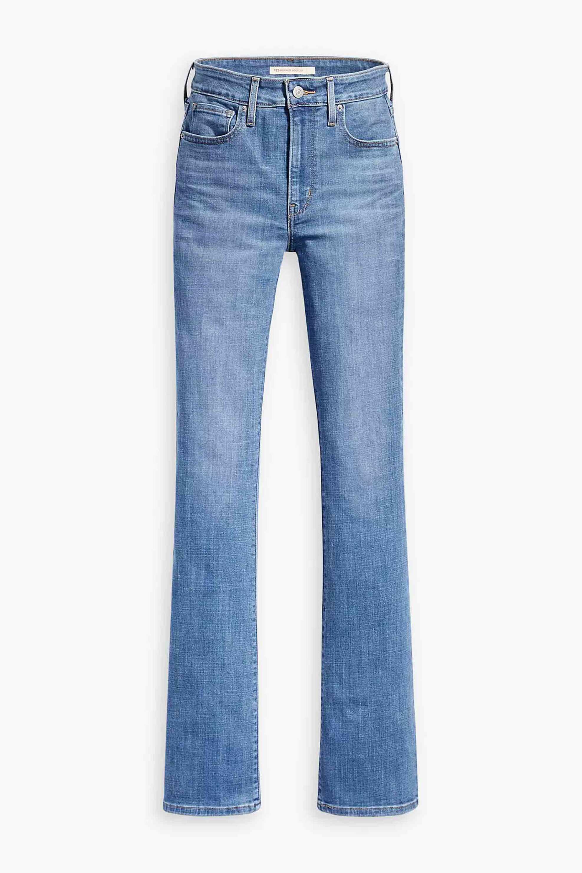 LEVI'S Levi's® γυναικείο τζιν παντελόνι μονόχρωμο πεντάτσεπο με logo patch και label "725™" - 187590054 Denim Blue - 4
