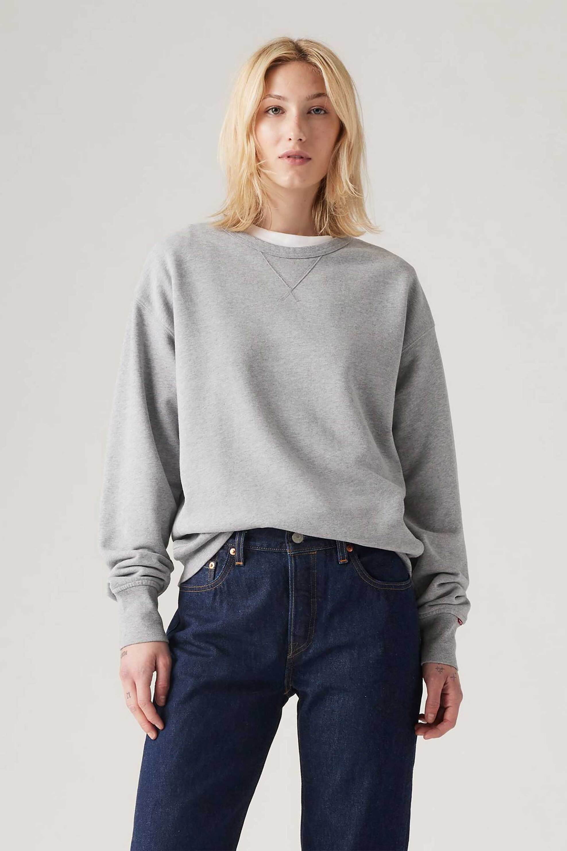 Levi's® γυναικεία μπλούζα φούτερ με logo patch "Heritage Crewneck"