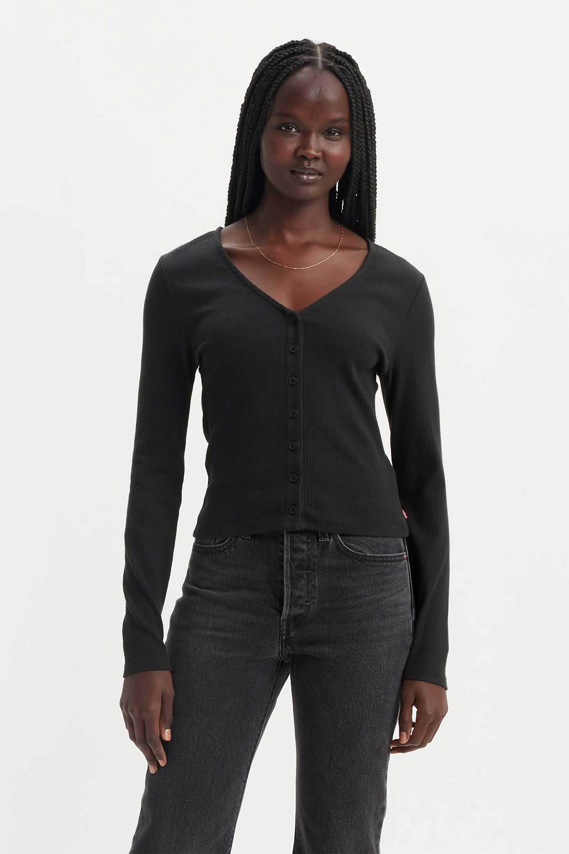 LEVI'S Levi's® γυναικεία ζακέτα μονόχρωμη Slim Fit "Muse" - A87830001 Μαύρο