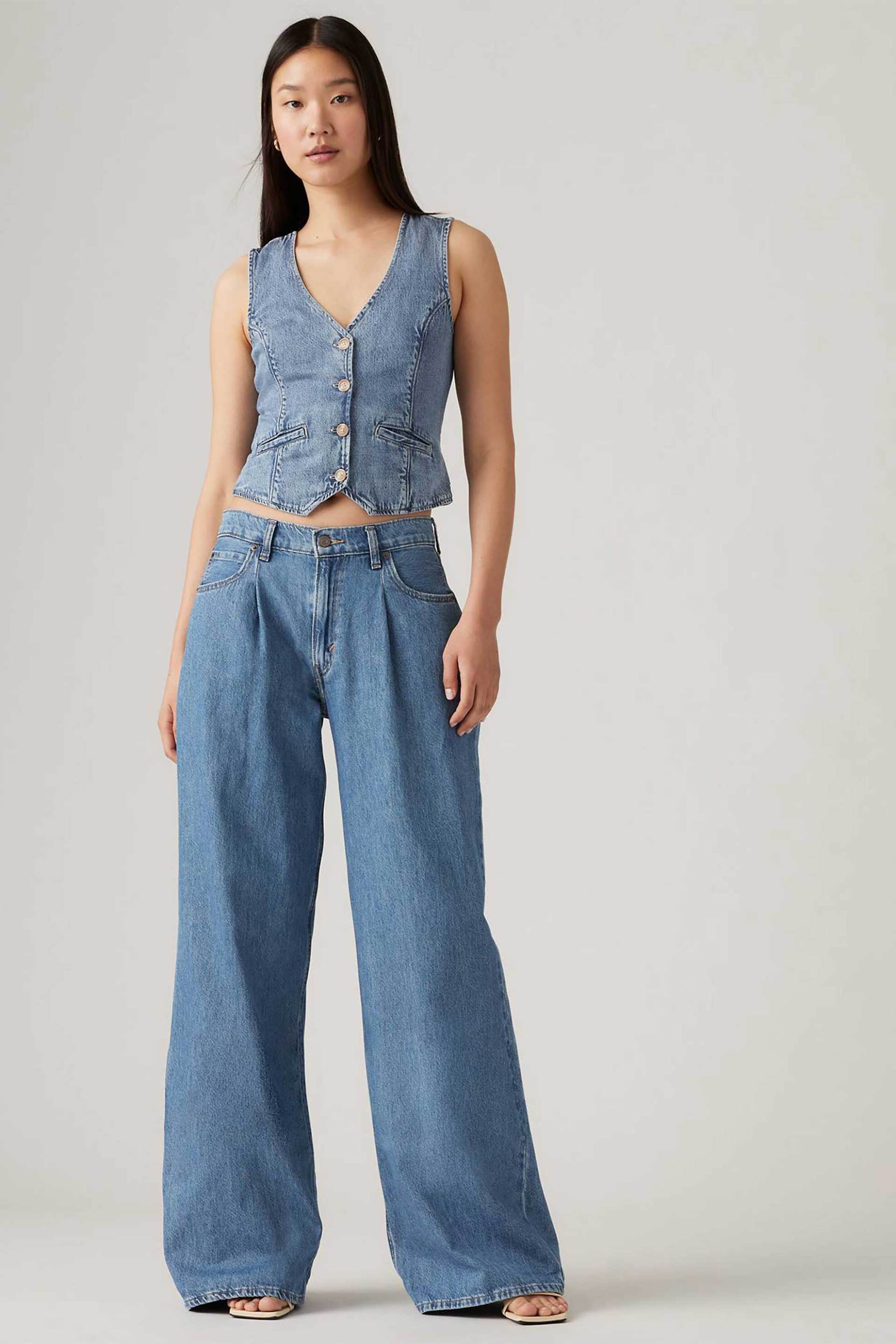 Levi's® γυναικείο τζιν παντελόνι πεντάτσεπο Baggy Dad Wide Leg - A74550001 Denim Blue
