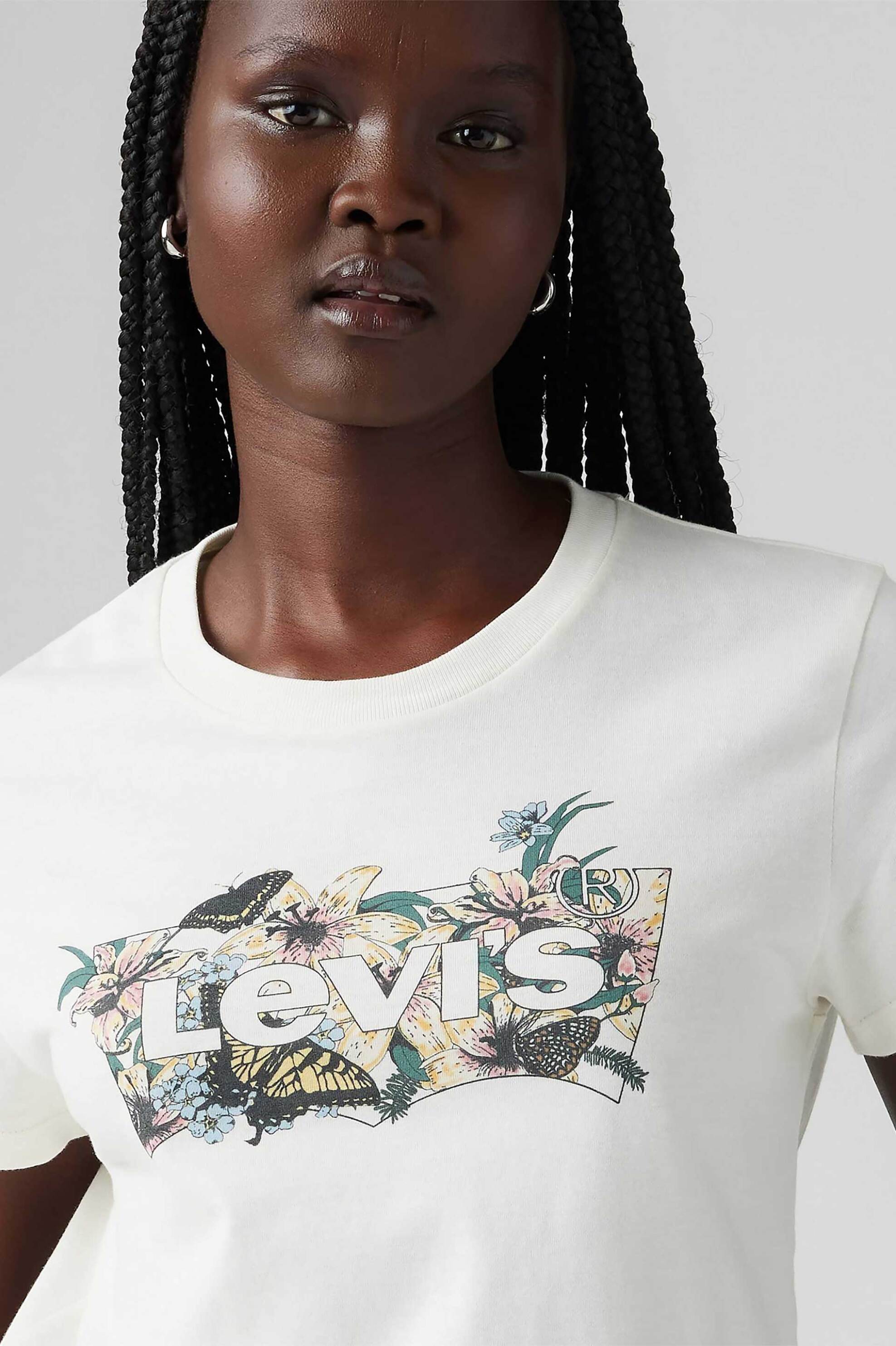 Levi's® γυναικείο T-shirt με graphic logo print Standard Fit "The Perfect Tee" - 173692948 Λευκό φωτογραφία
