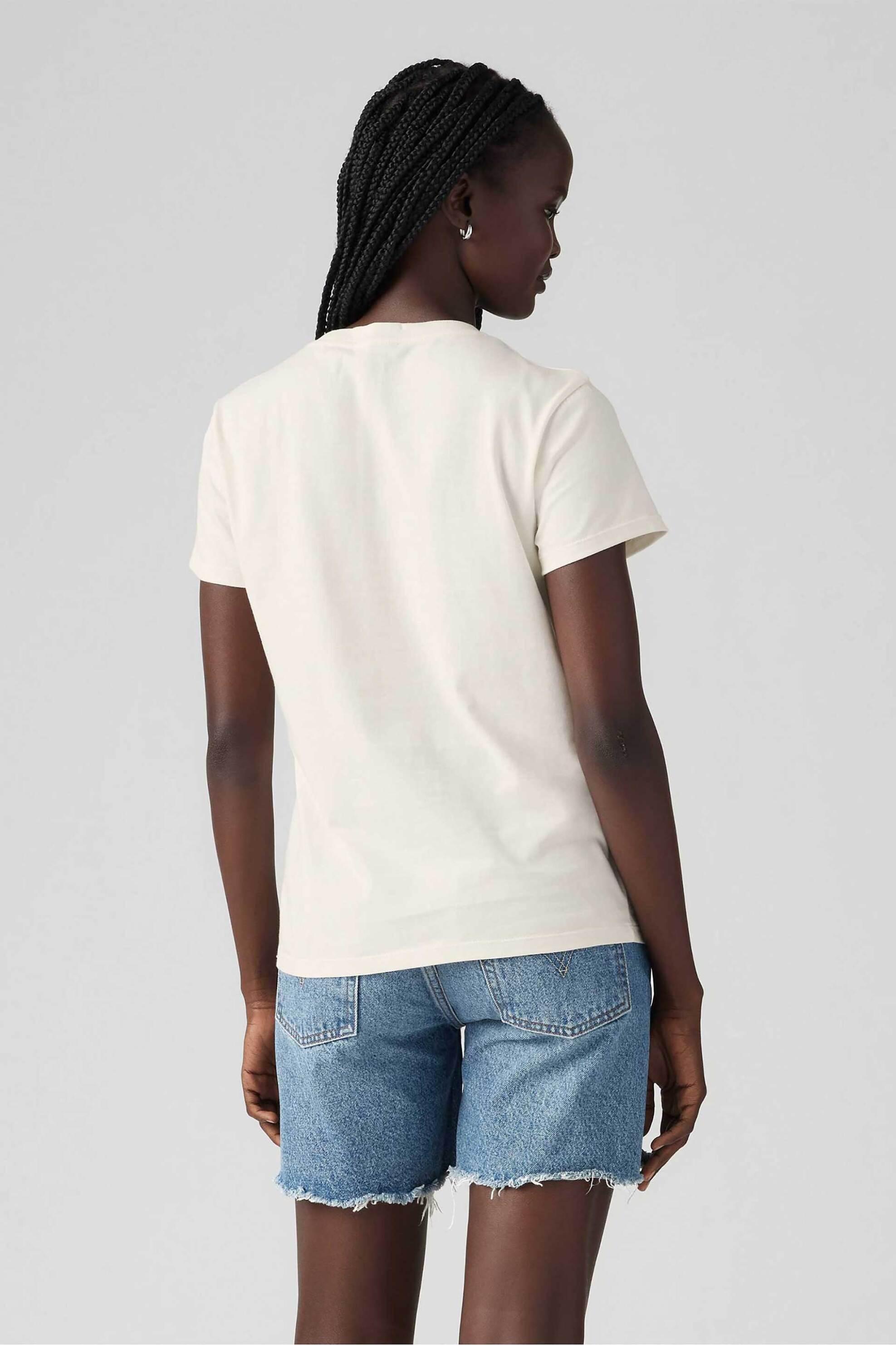 LEVI'S Levi's® γυναικείο T-shirt με graphic logo print Standard Fit "The Perfect Tee" - 173692948 Λευκό - 3