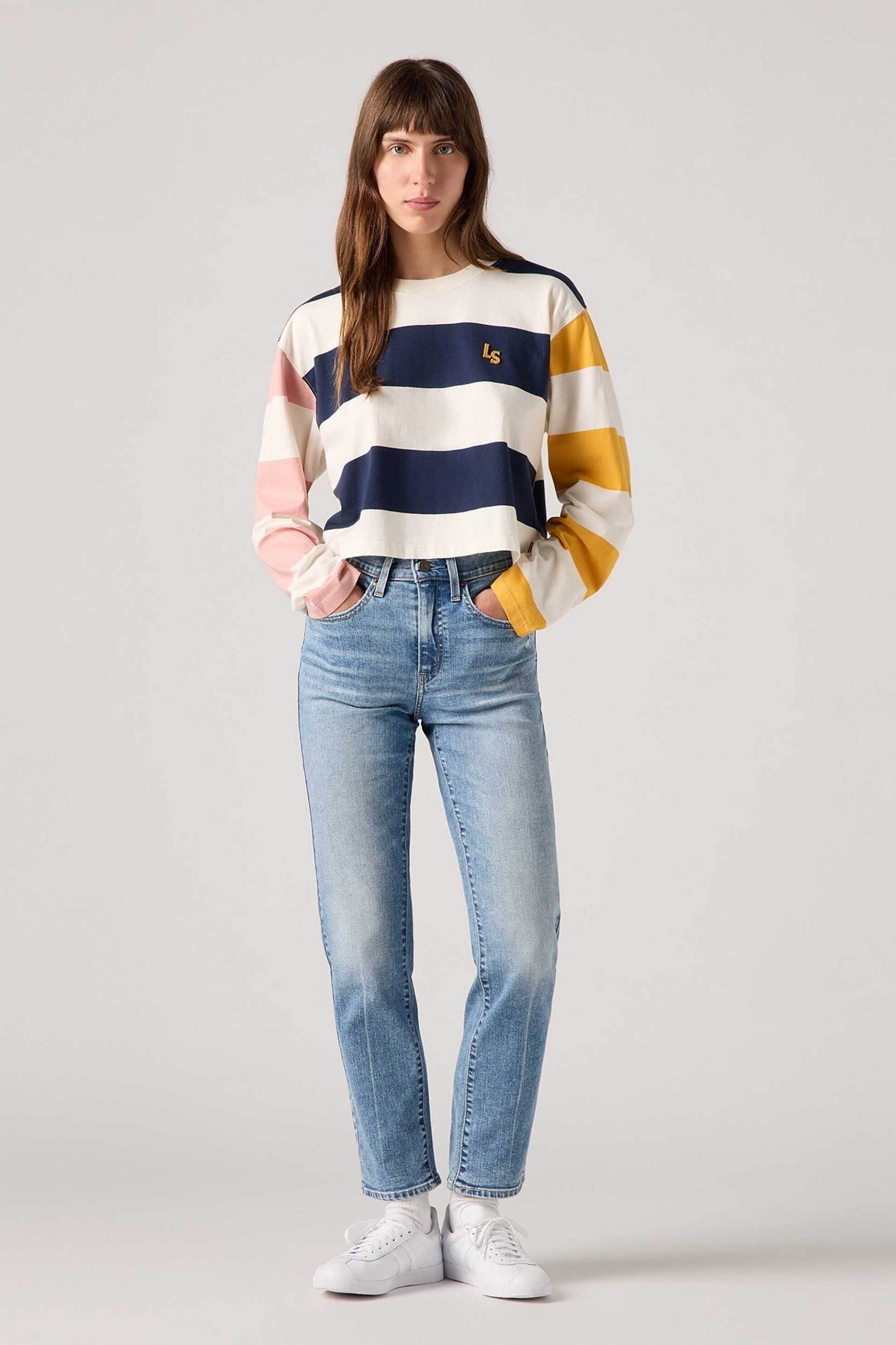LEVI'S Levi's® γυναικείο τζιν παντελόνι ψηλόμεσο πεντάτσεπο Slim Fit "724" - 188830386 Denim Blue Ανοιχτό