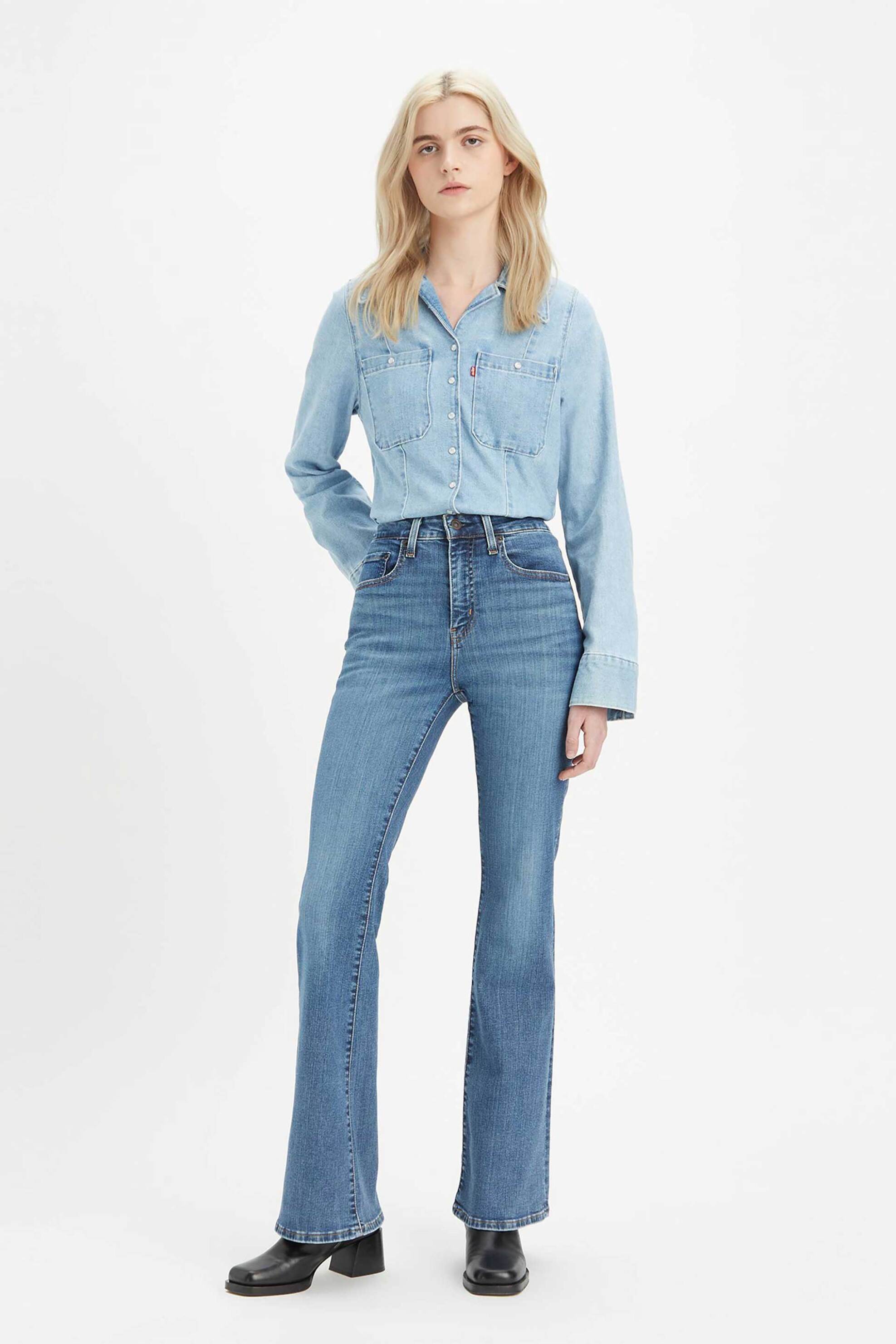LEVI'S Levi's® γυναικείο τζιν παντελόνι ψηλόμεσο πεντάτσεπο Slim Bootcut Fit "726" - A34100026 Denim Blue