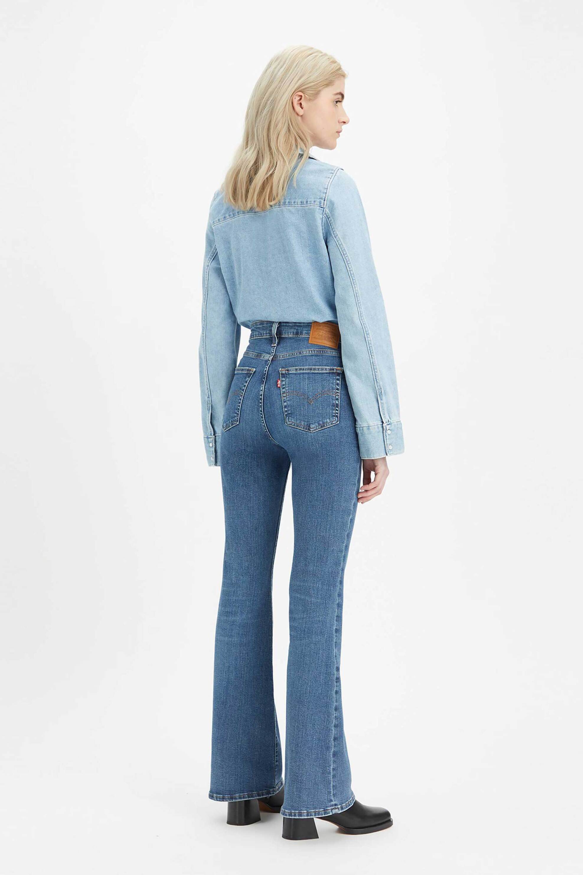 LEVI'S Levi's® γυναικείο ψηλόμεσο τζιν παντελόνι πεντάτσεπο Slim Flared Fit "726" - A34100026 Denim Blue - 3