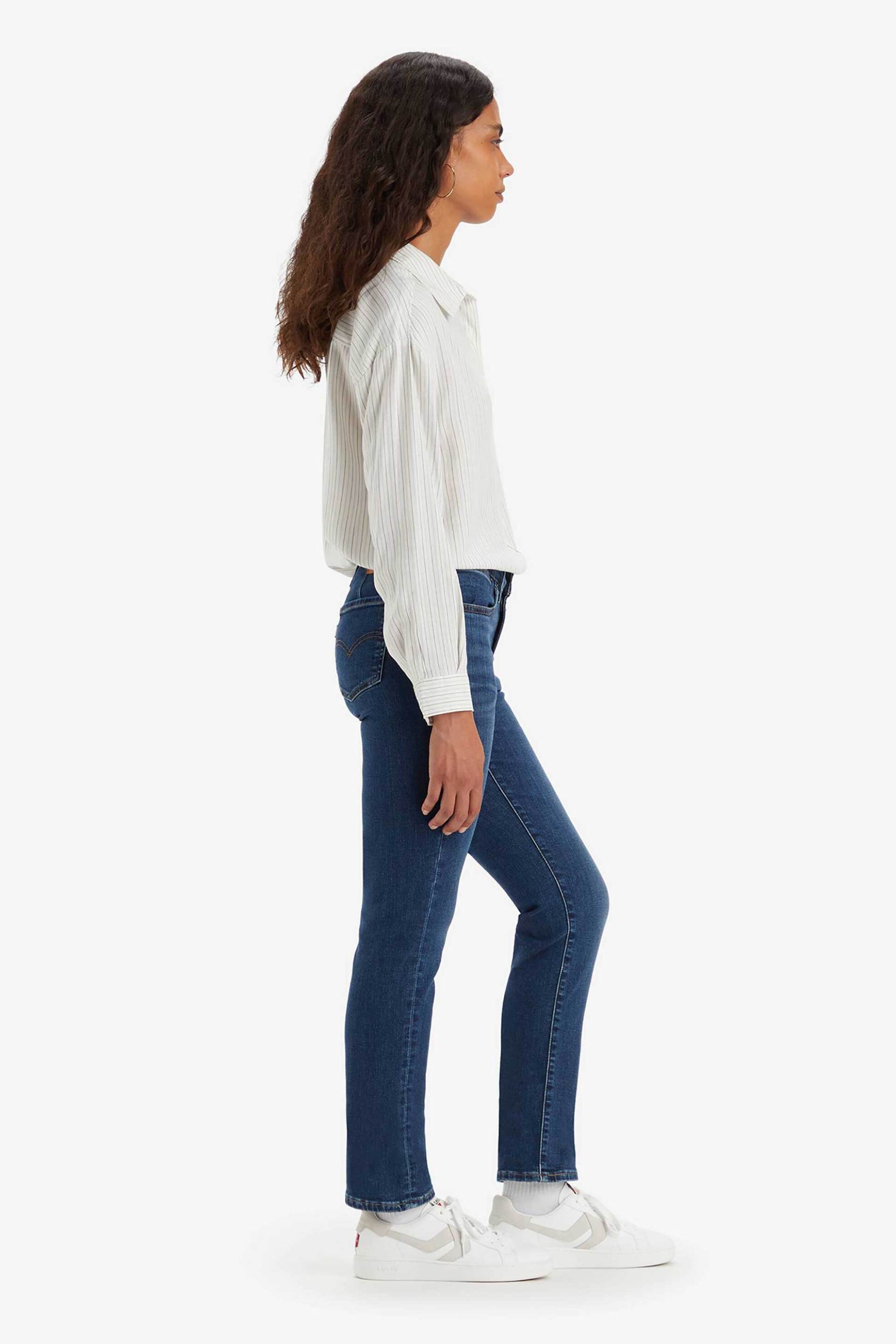 LEVI'S Levi's® γυναικείο τζιν παντελόνι πεντάτσεπο Slim Fit "712" - A61990008 Denim Blue Σκούρο - 3