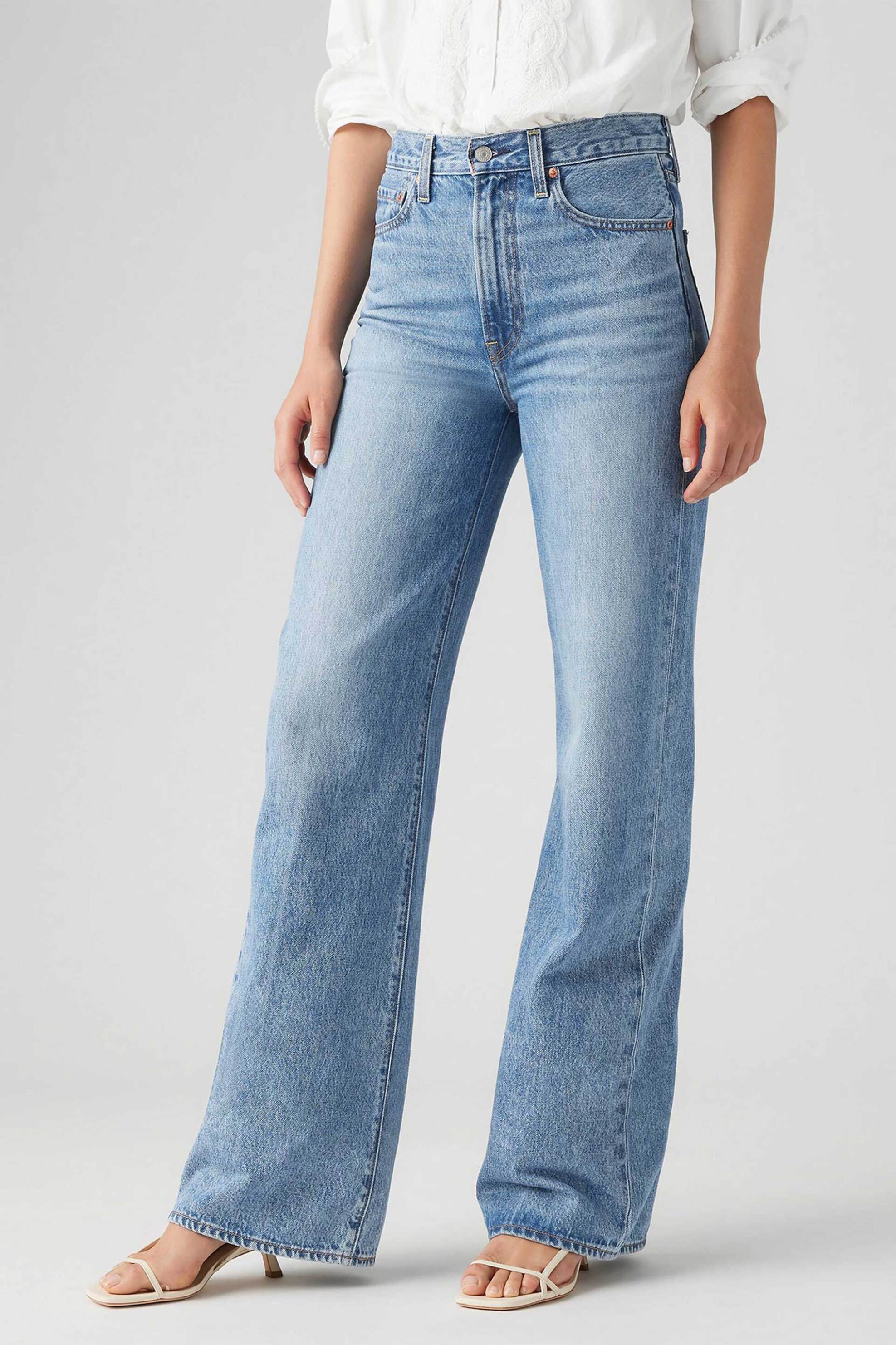 Levi's® γυναικείο τζιν παντελόνι ψηλόμεσο πεντάτσεπο Wide Leg "Ribcage" - A60810020 Denim Blue φωτογραφία
