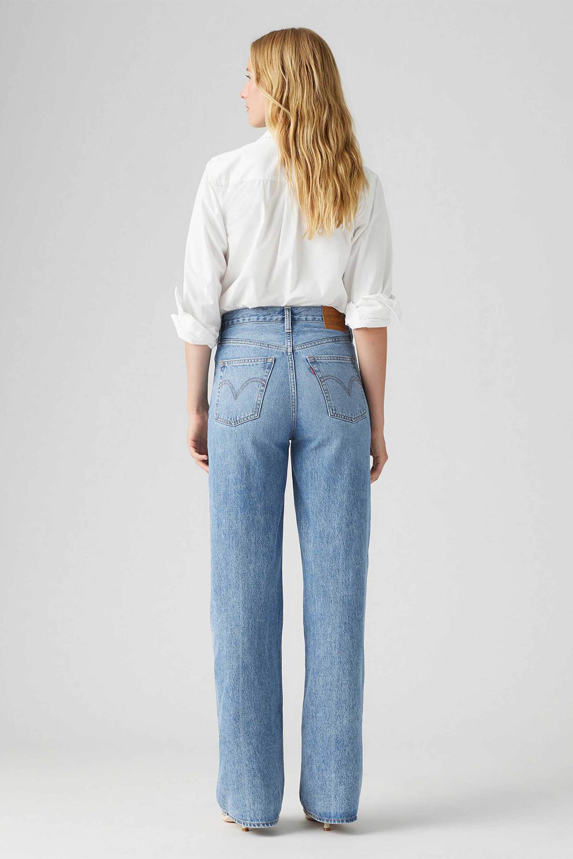 LEVI'S Levi's® γυναικείο τζιν παντελόνι ψηλόμεσο πεντάτσεπο Wide Leg "Ribcage" - A60810020 Denim Blue - 4