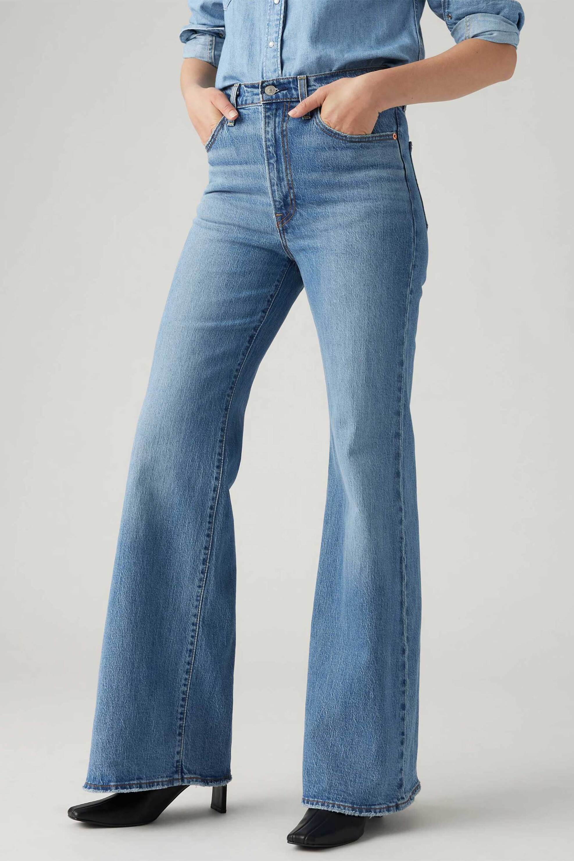 LEVI'S Levi's® γυναικείο τζιν παντελόνι ψηλόμεσο πεντάτσεπο Flared Leg "Ribcage Bell" - A75030009-** Denim Blue - 2