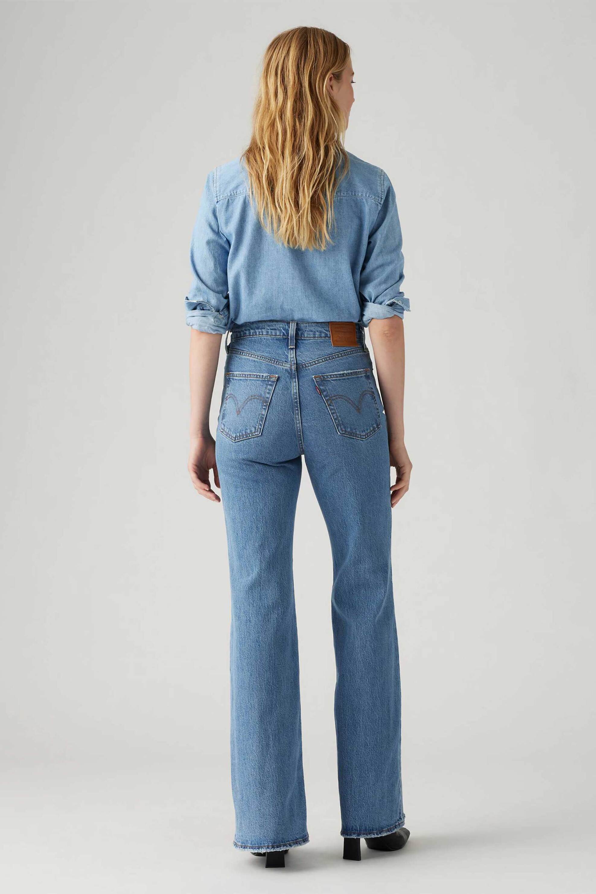 LEVI'S Levi's® γυναικείο τζιν παντελόνι ψηλόμεσο πεντάτσεπο Flared Leg "Ribcage Bell" - A75030009-** Denim Blue - 4