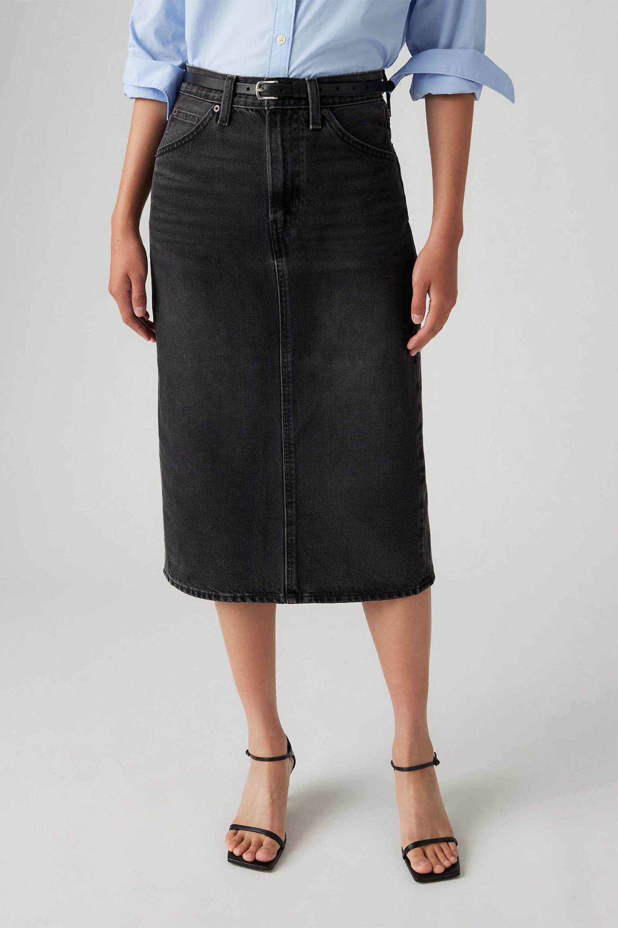 Levi's® γυναικεία midi φούστα denim ψηλόμεση πεντάτσεπη Slim Fit - 001VH0004 Μαύρο φωτογραφία