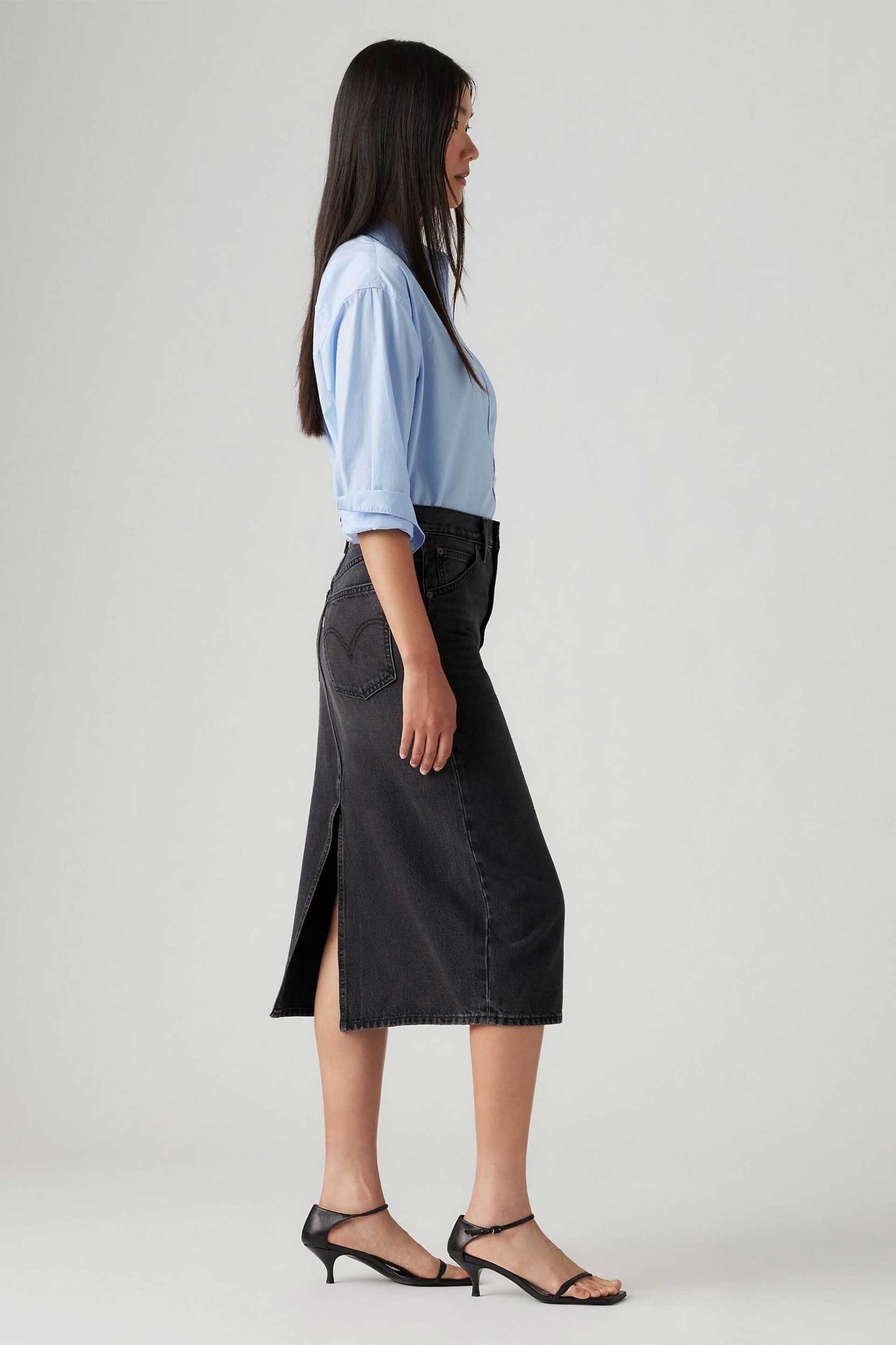 Levi's® γυναικεία midi φούστα denim ψηλόμεση πεντάτσεπη Slim Fit - 001VH0004 Μαύρο φωτογραφία