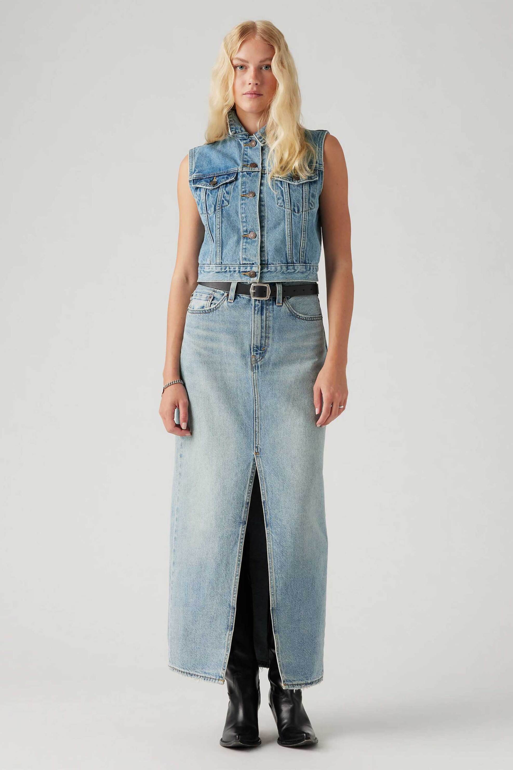 Levi's Levi's® γυναικεία midi φούστα denim πεντάτσεπη Straight Fit 