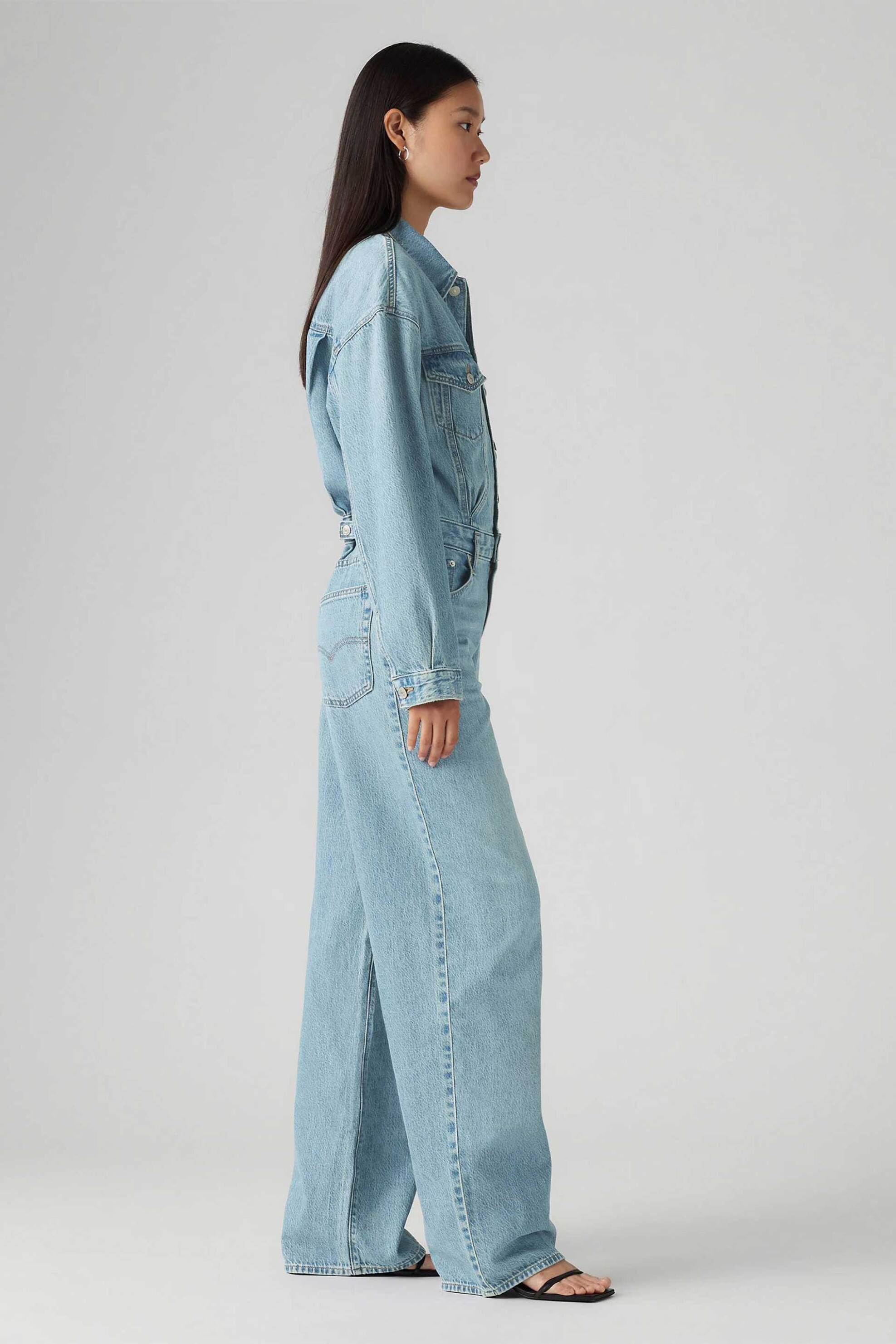 LEVI'S Levi's® γυναικεία denim ολόσωμη φόρμα πεντάτσεπη Relaxed Fit "Baggy Jumpsuit" - 001WA0001 Denim Blue Ανοιχτό - 3