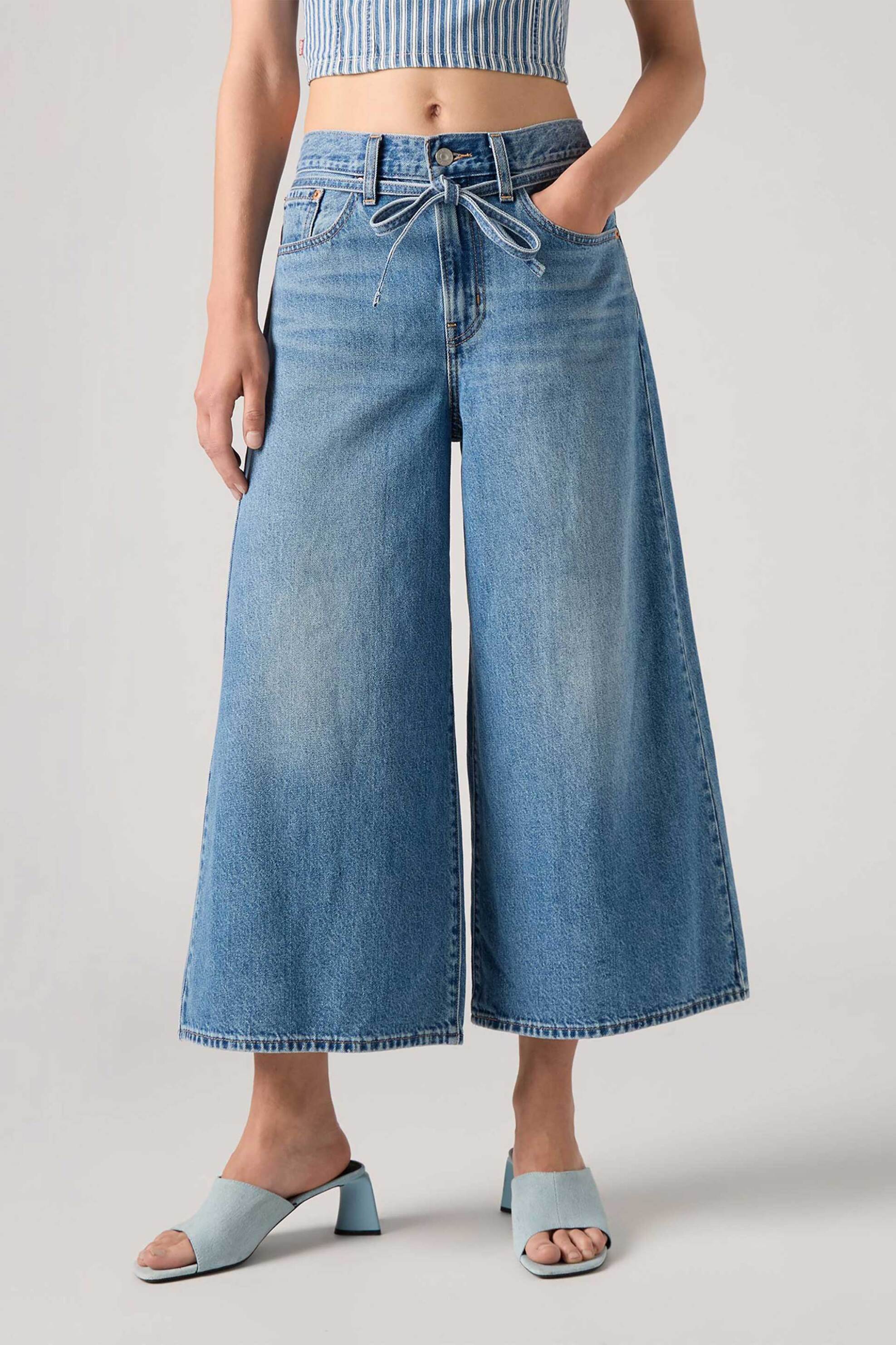 Levi's® γυναικείο τζιν παντελόνι πεντάτσεπο cropped Oversized Fit "XL Culotte" - 001V10001 Denim Blue φωτογραφία