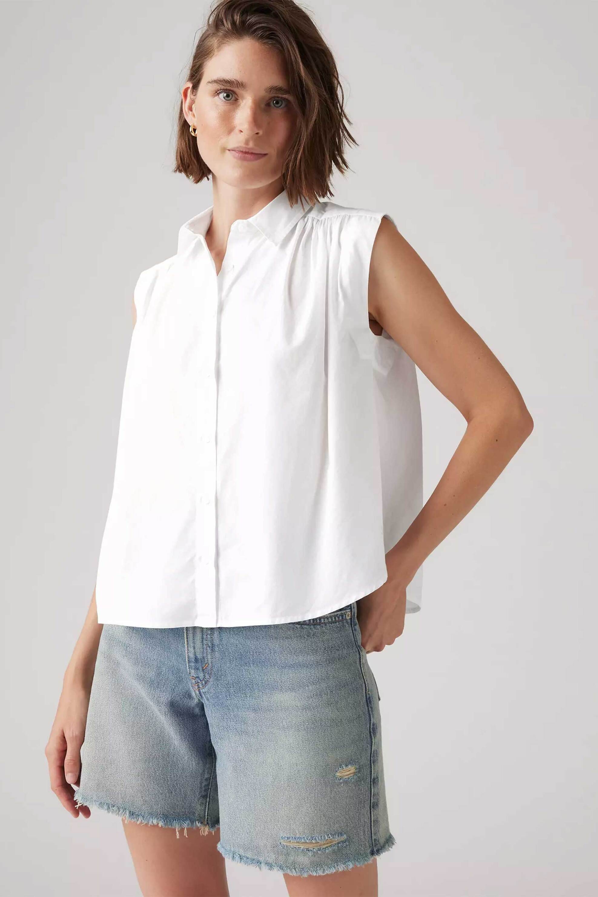 Levi's® γυναικείο αμάνικο πουκάμισο Standard Fit "Gracen" - 001SR0002 Λευκό