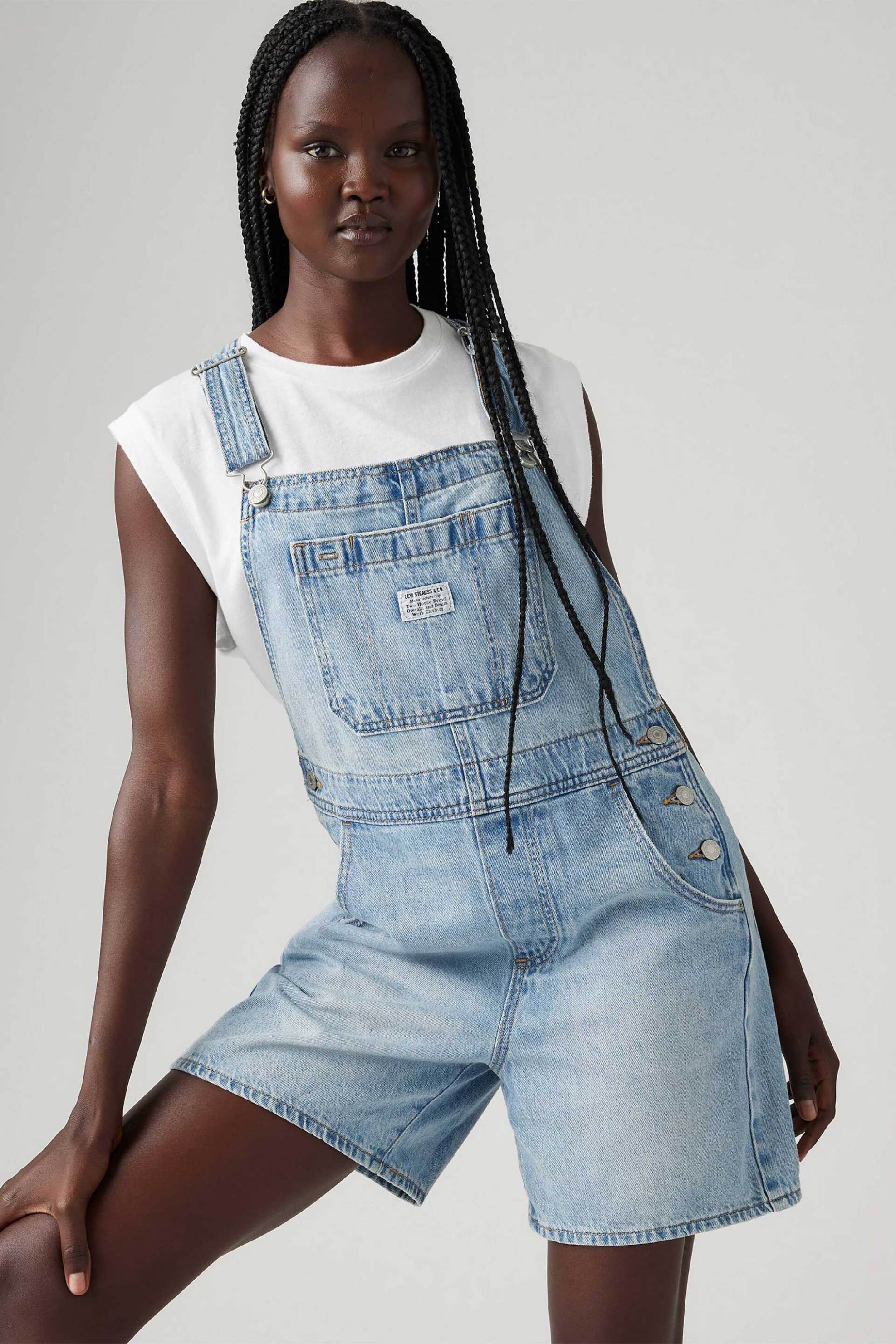Levi's® γυναικεία denim σαλοπέτα Relaxed Fit "Utility Shortall" - 001UY0000 Denim Blue Ανοιχτό φωτογραφία