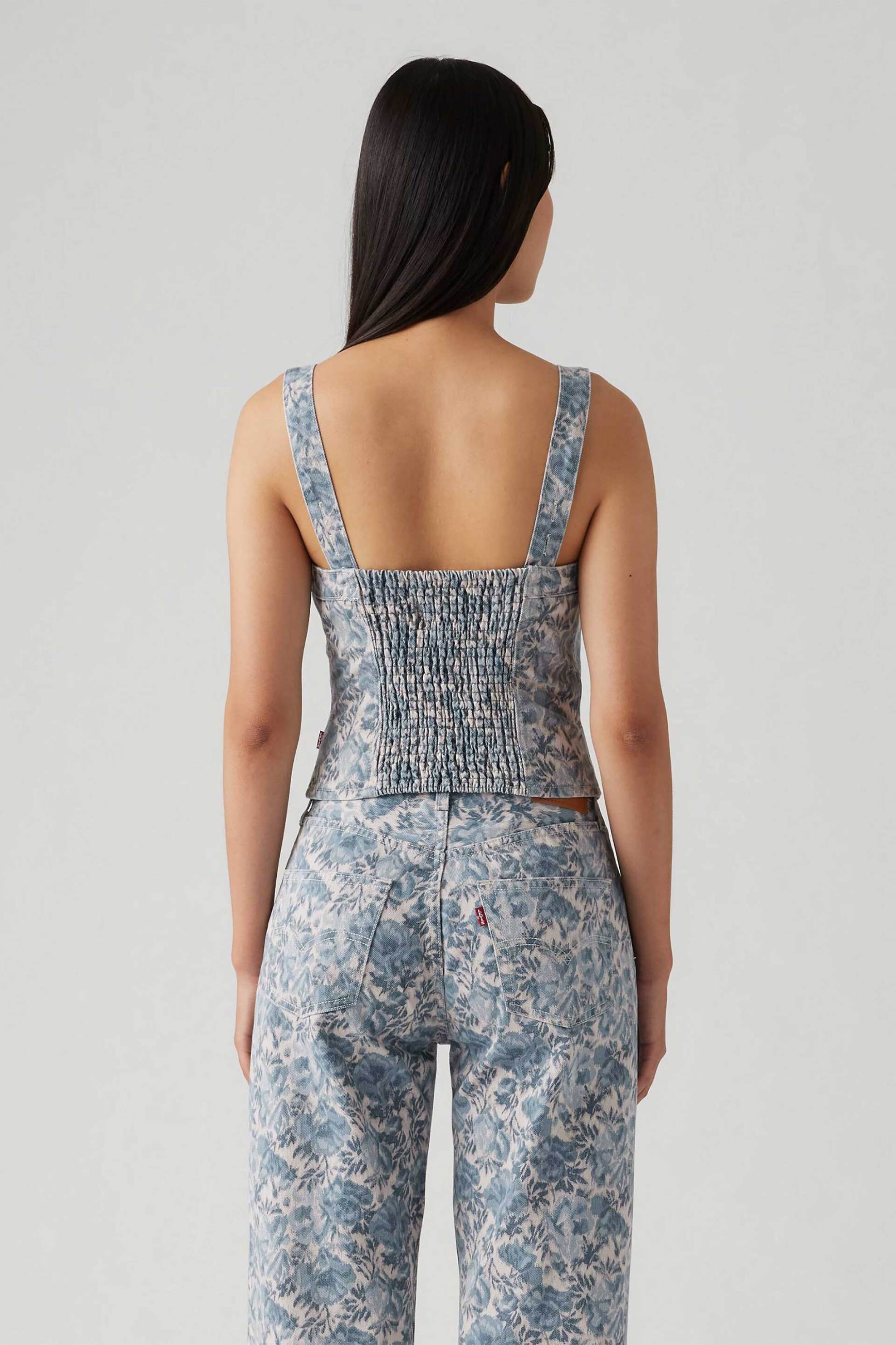 LEVI'S Levi's® γυναικείο αμάνικο denim τοπ με all-over print Slim Fit "Sculpted Bustier" - 001W40001 Denim Blue Ανοιχτό - 4