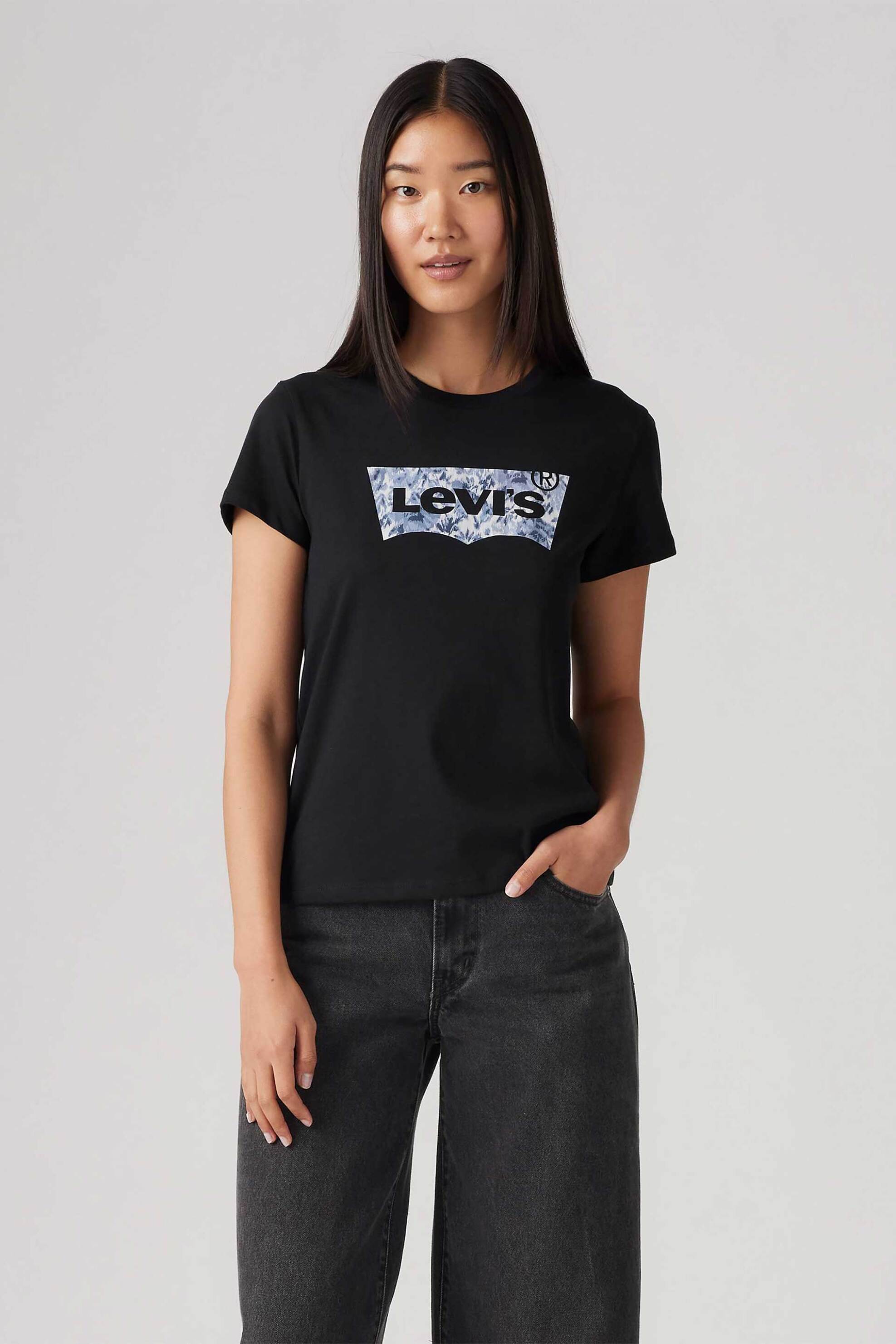 LEVI'S Levi's® γυναικείο T-shirt με graphic logo print Standard Fit "The Perfect Tee" - 173692930 Μαύρο - 3