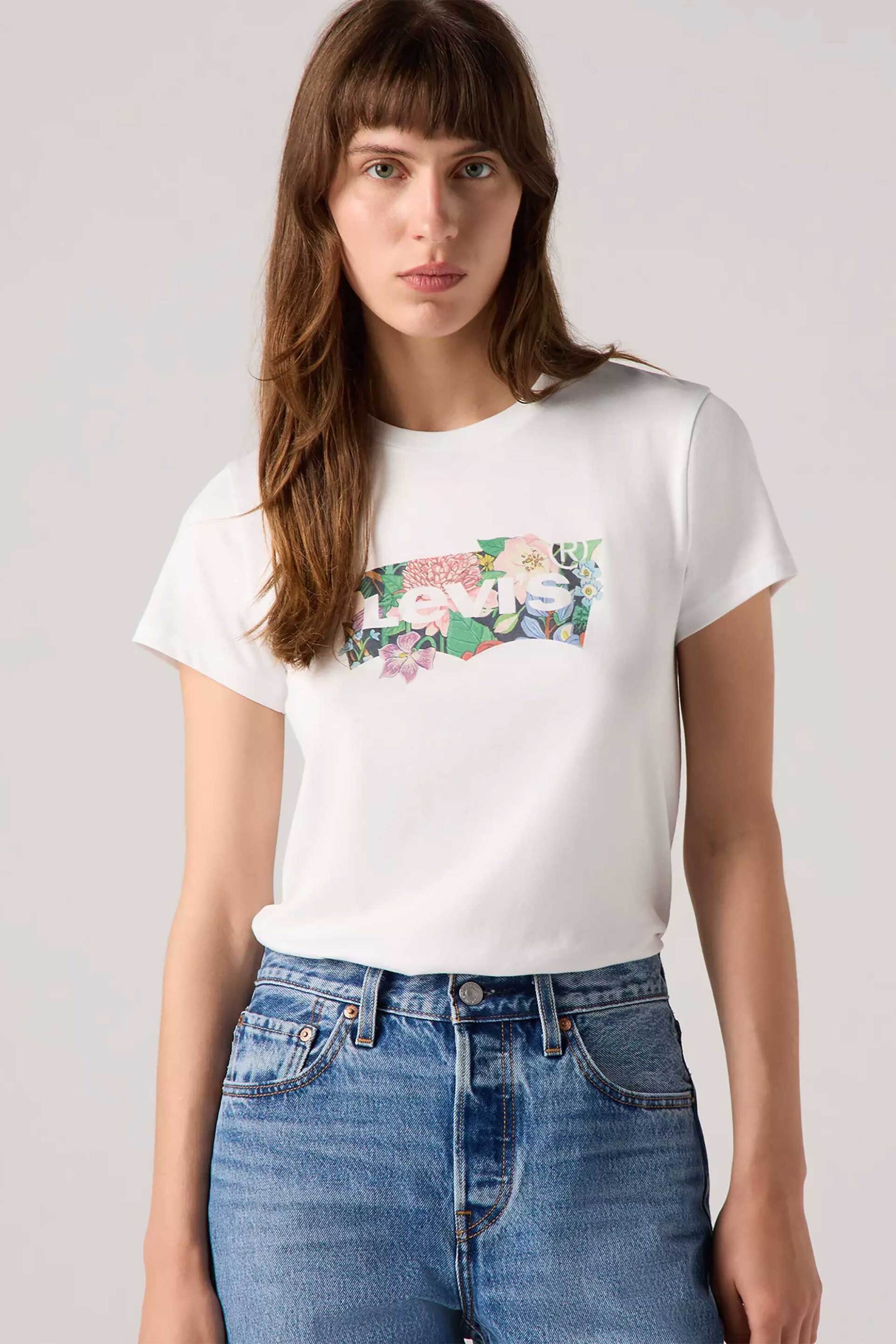 LEVI'S Levi's® γυναικείο T-shirt με graphic logo print Standard Fit "The Perfect Tee" - 173692931 Λευκό