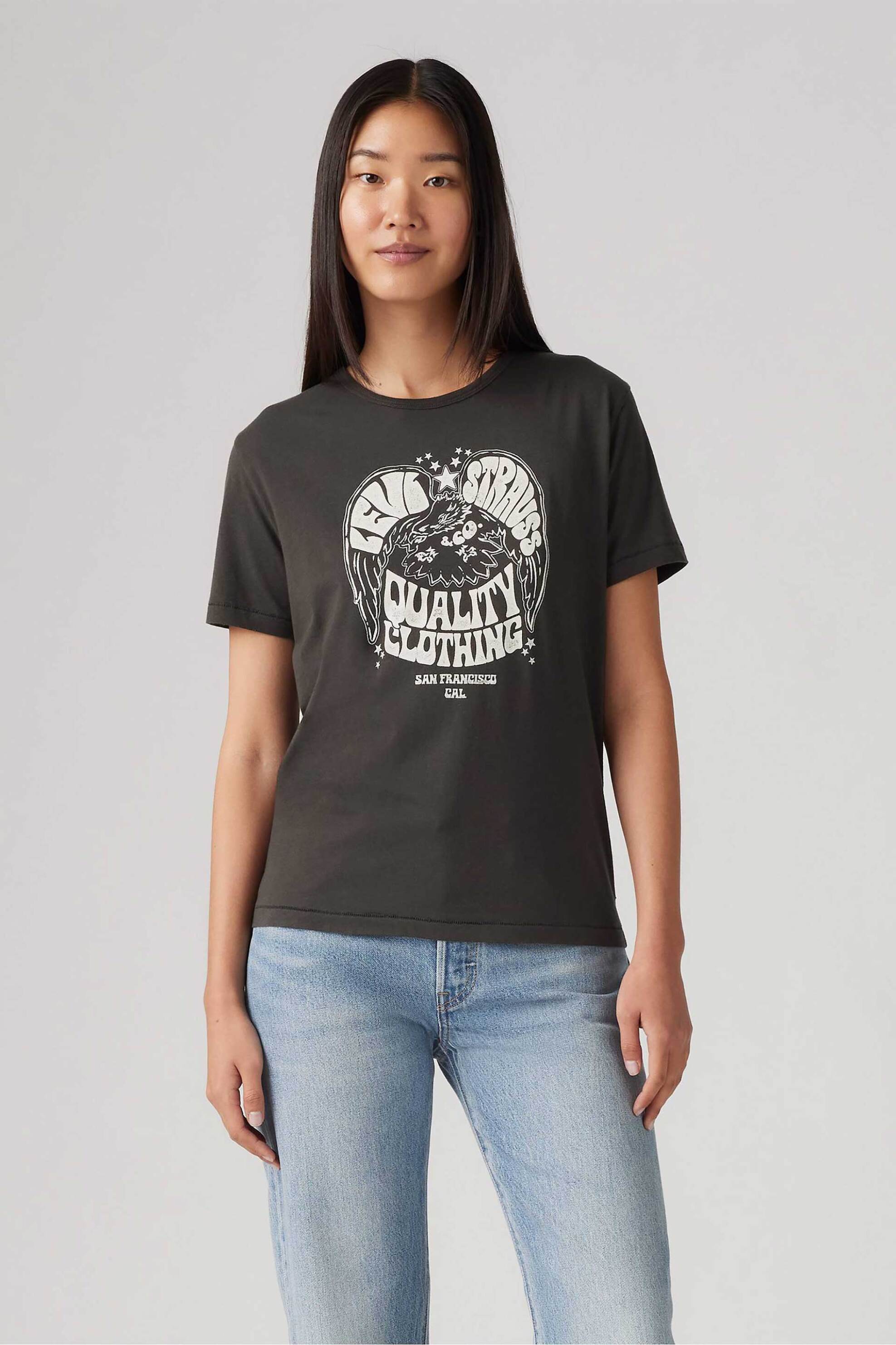 LEVI'S Levi's® γυναικείο T-shirt με graphic print Standard Fit "Graphic Iconic" - A88020042 Μαύρο - 3