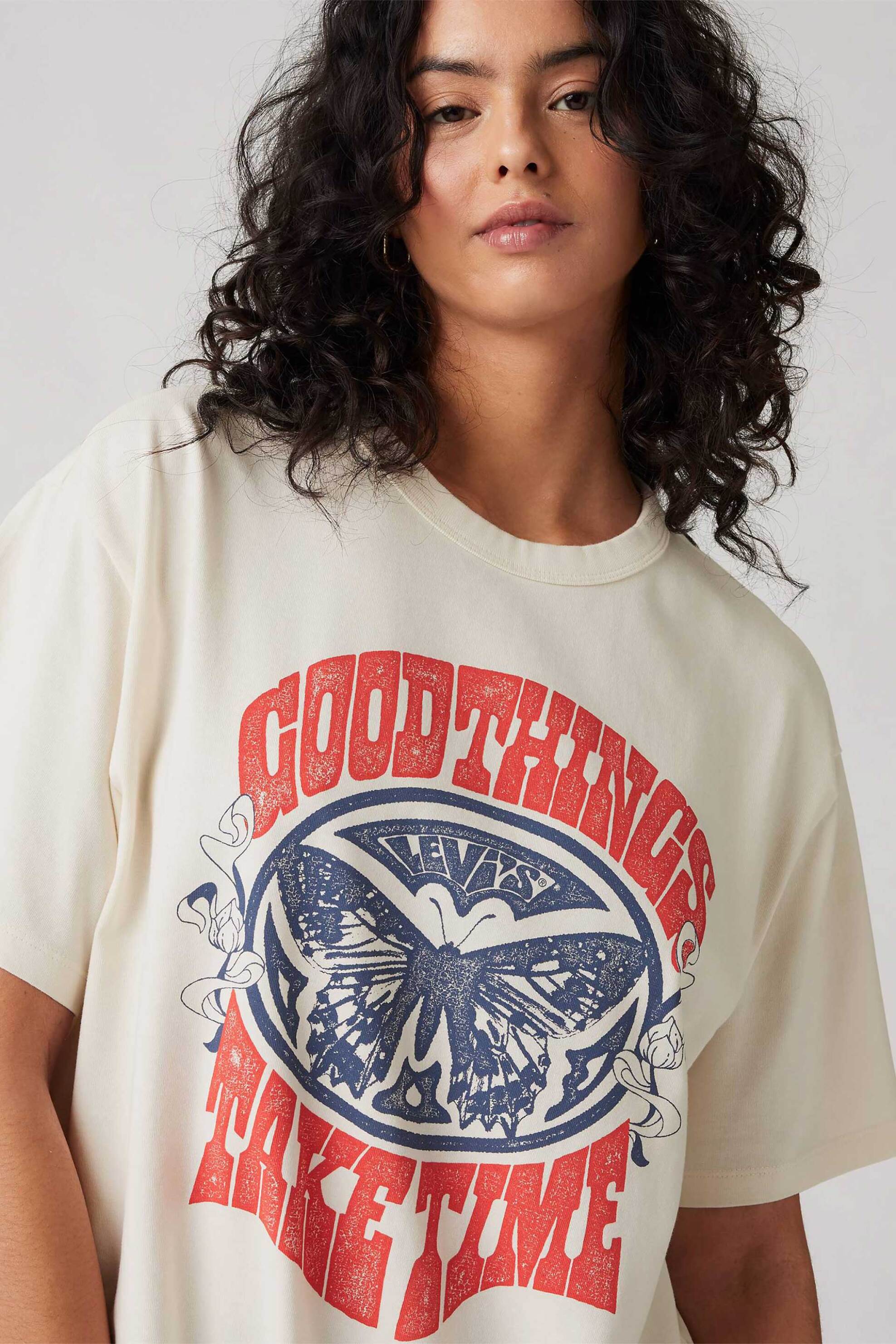 LEVI'S Levi's® γυναικείο T-shirt με graphic print Relaxed Fit "Graphic Tabor" - 001MX0000 Εκρού - 2