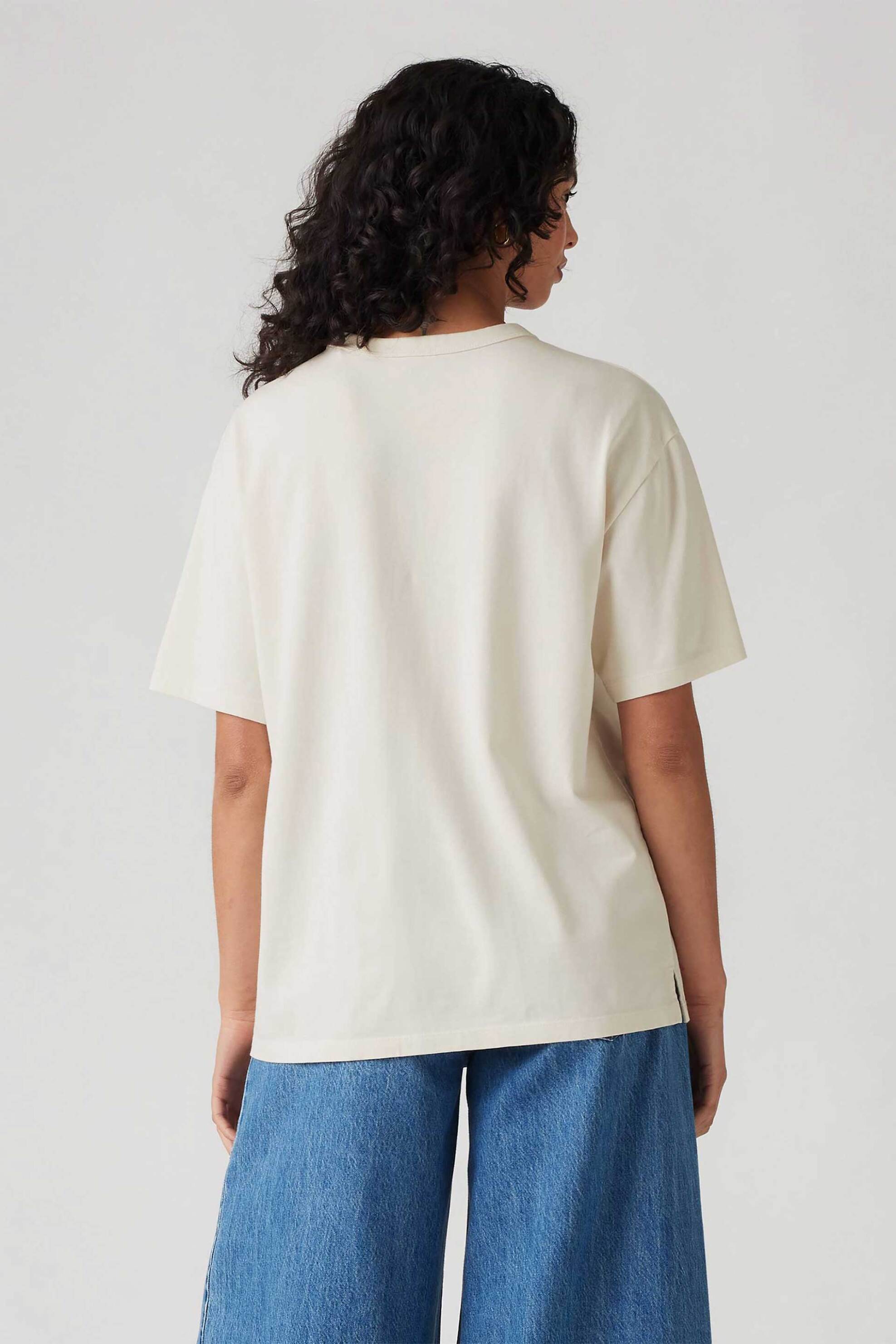 LEVI'S Levi's® γυναικείο T-shirt με graphic print Relaxed Fit "Graphic Tabor" - 001MX0000 Εκρού - 4