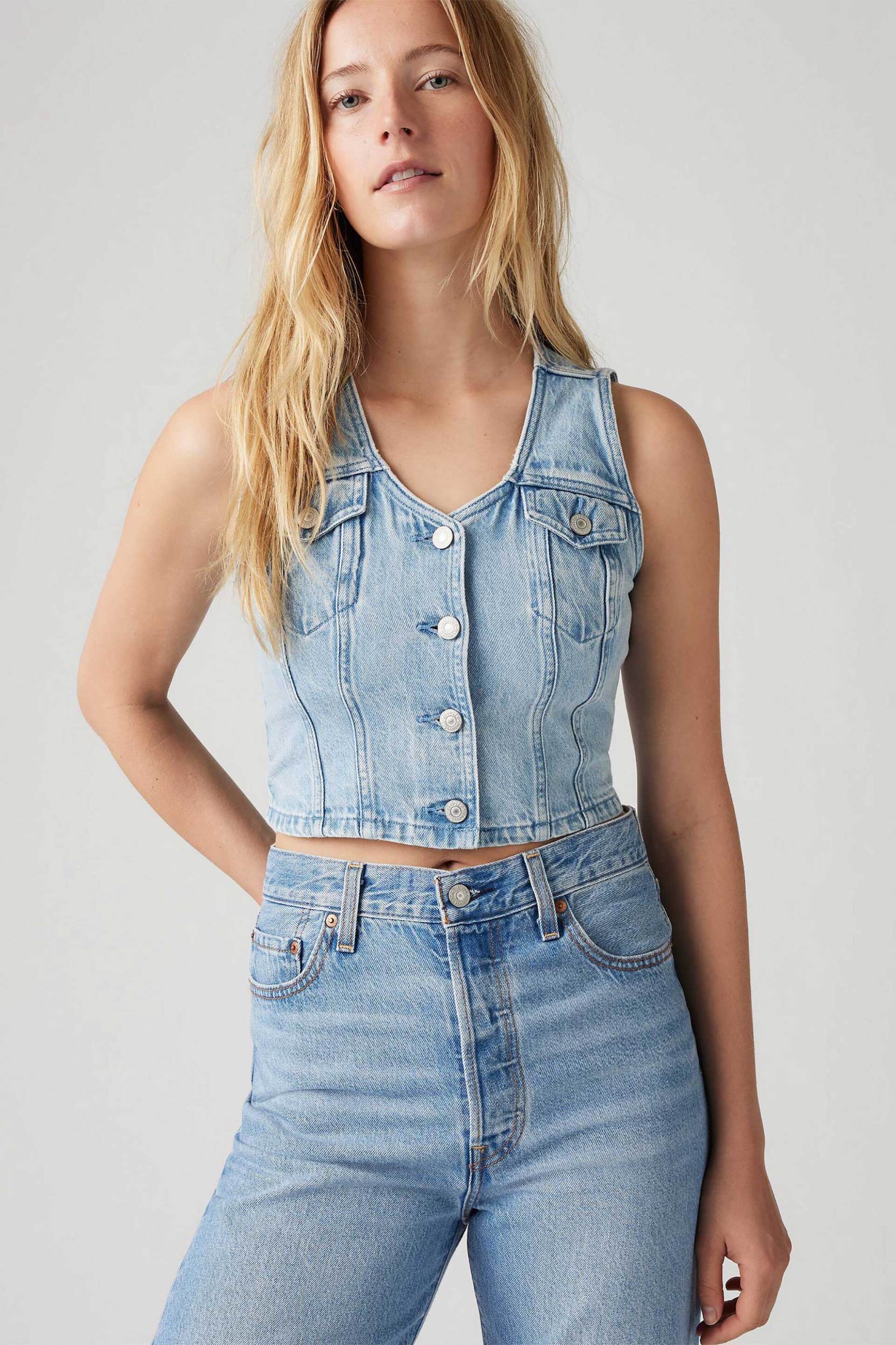 Levi's® γυναικείο denim γιλέκο Slim Fit "Bella" - A86820010 Denim Blue Ανοιχτό