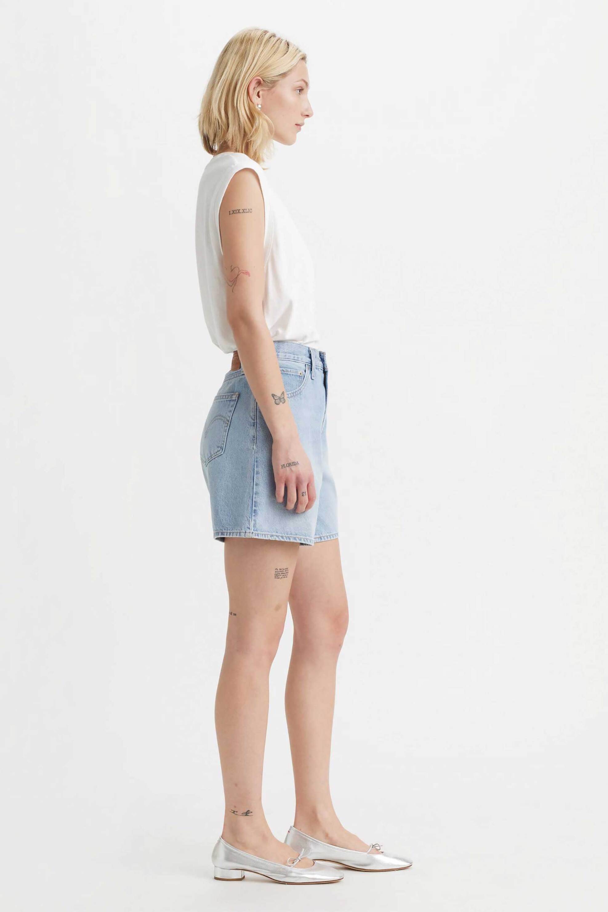 LEVI'S Levi's® γυναικεία denim βερμούδα ψηλόμεση πεντάτσεπη Baggy Fit - A93110000 Denim Blue Ανοιχτό - 3