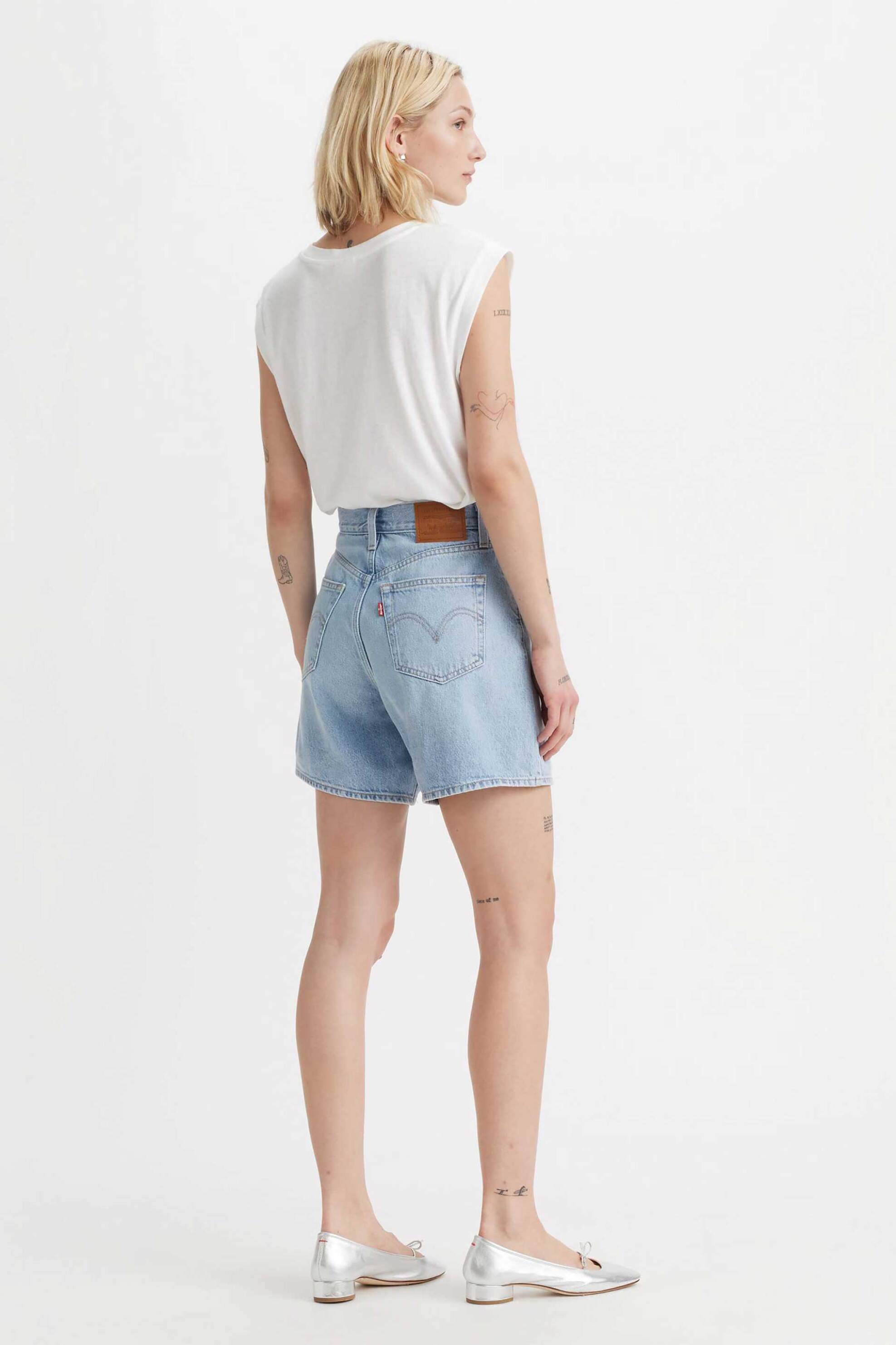 Levi&Apos S Γυναικεία Denim Βερμούδα Ψηλόμεση Πεντάτσεπη Baggy Fit - A93110000 Blue Ανοιχτό