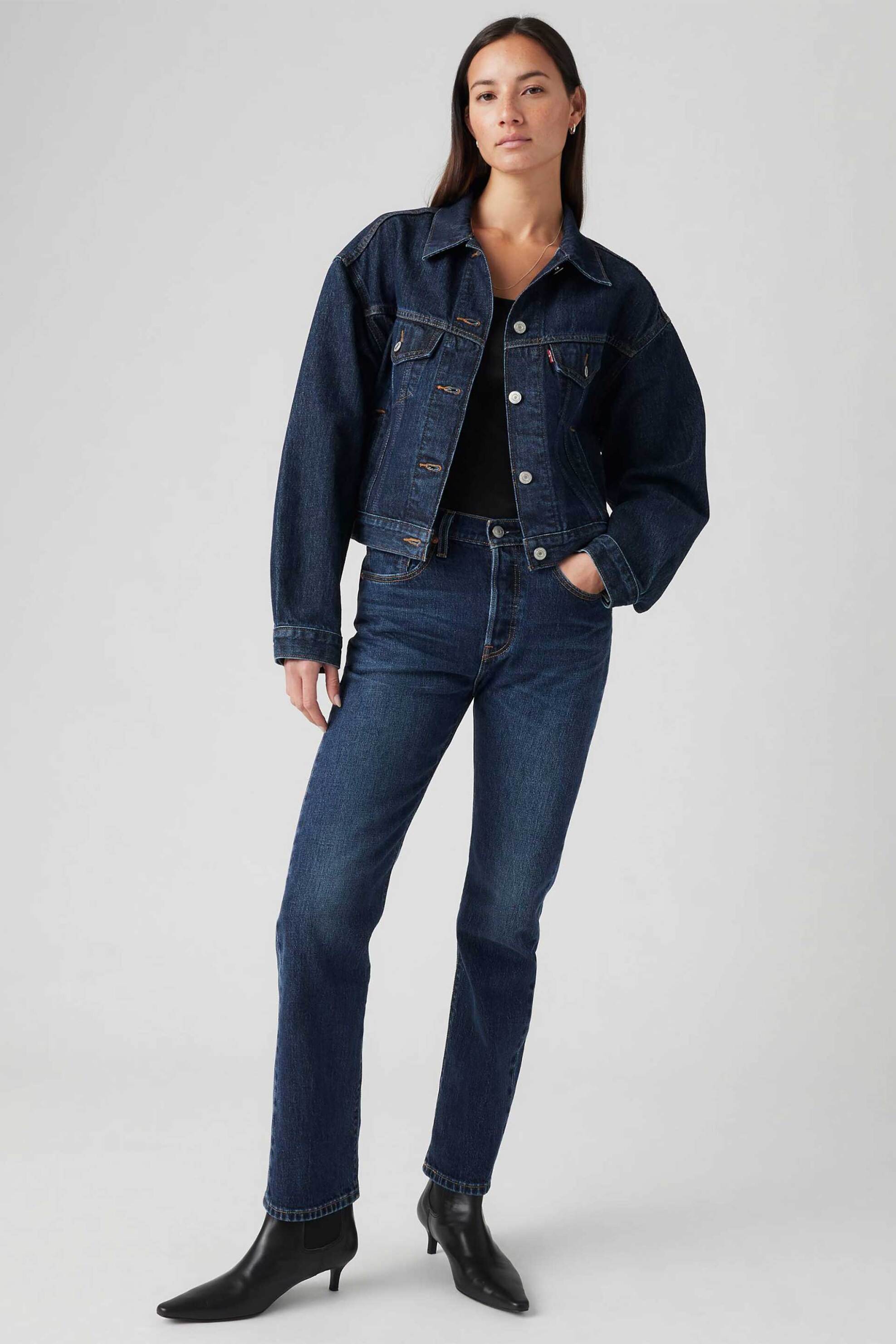 Levi's® γυναικείο ψηλόμεσο τζιν παντελόνι Straight Fit "501® Original" - 125010554 Denim Blue