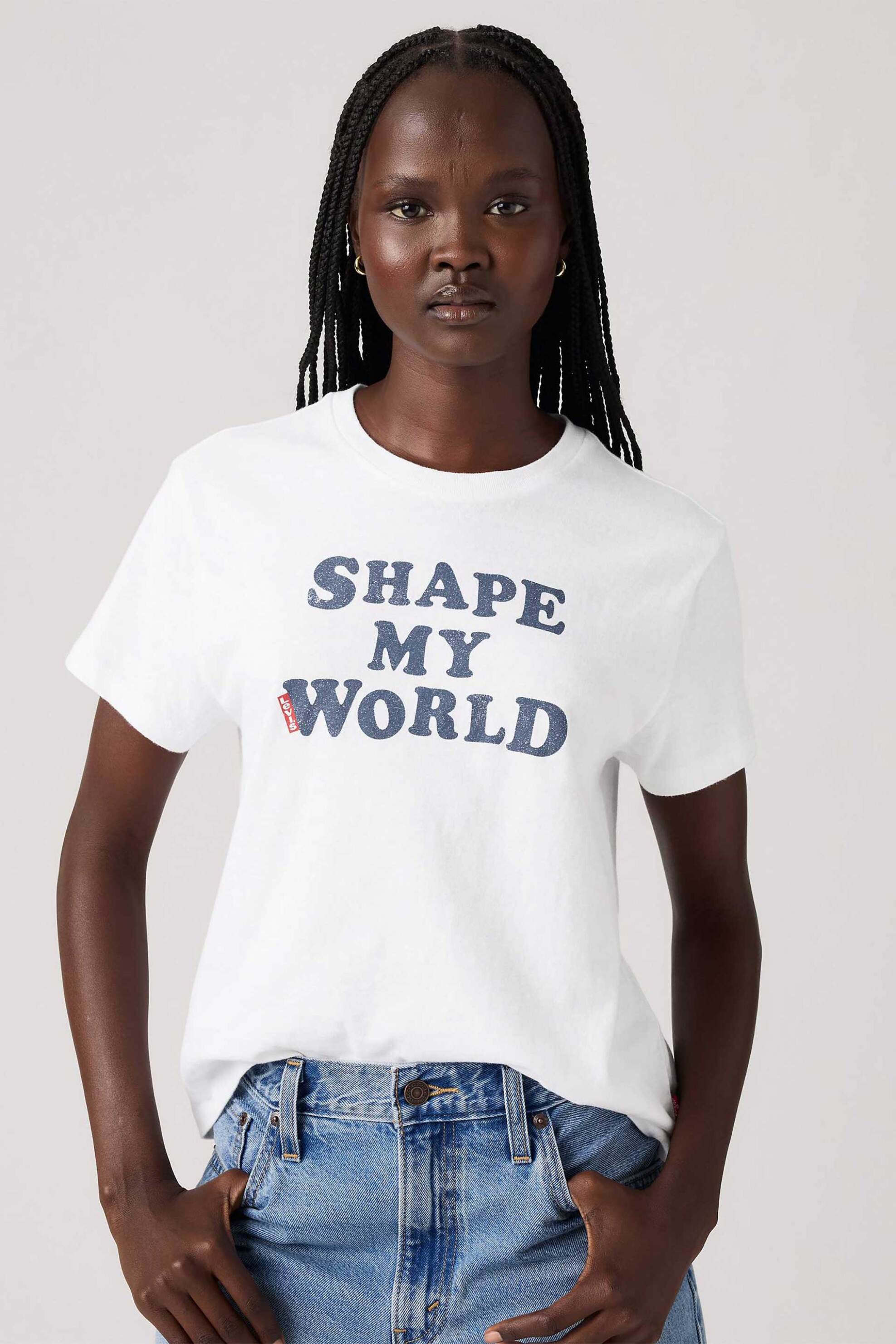 Levi's® γυναικείο T-shirt με lettering Standard Fit "Graphic Classic" - A22260137 Λευκό