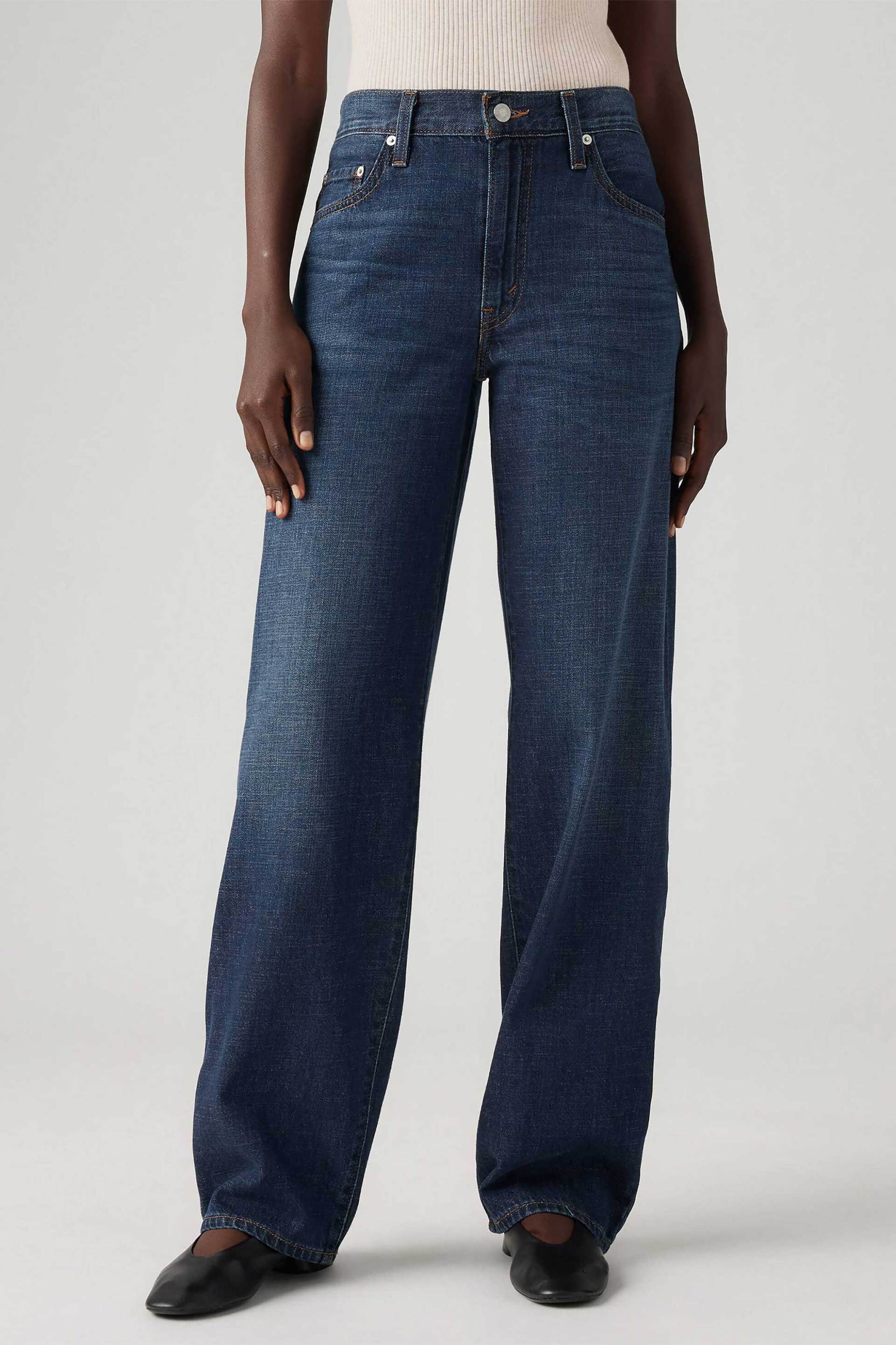 Levi's® γυναικείο τζιν παντελόνι πεντάτσεπο Loose Fit "Baggy Dad Linen+" - A34940059 Denim Blue Σκούρο φωτογραφία